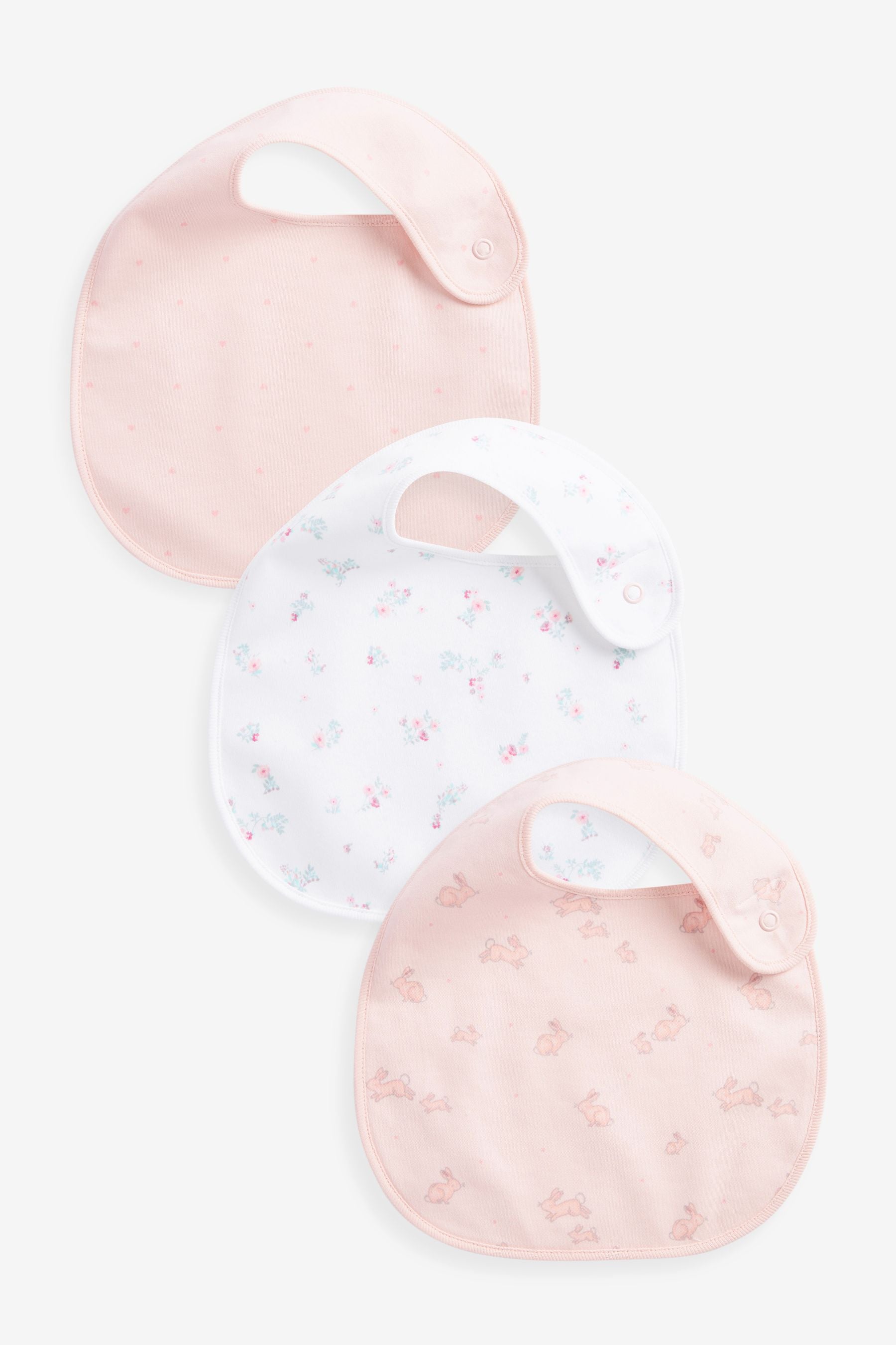 Pink Bunny 3 Pack Baby Bibs