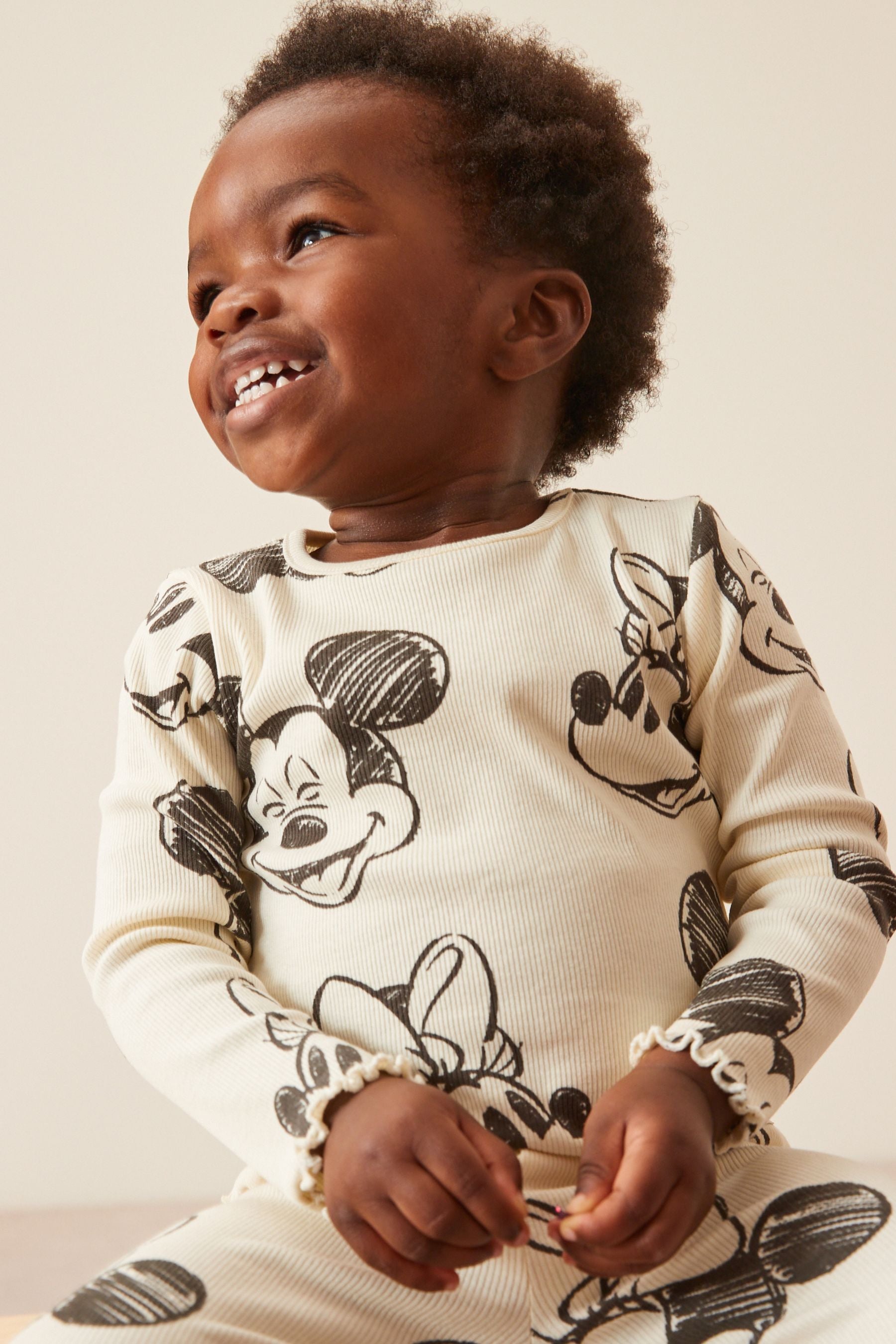 Neutral Disney Mickey & Minnie Mouse Top & Leggings Set (3mths-7yrs)