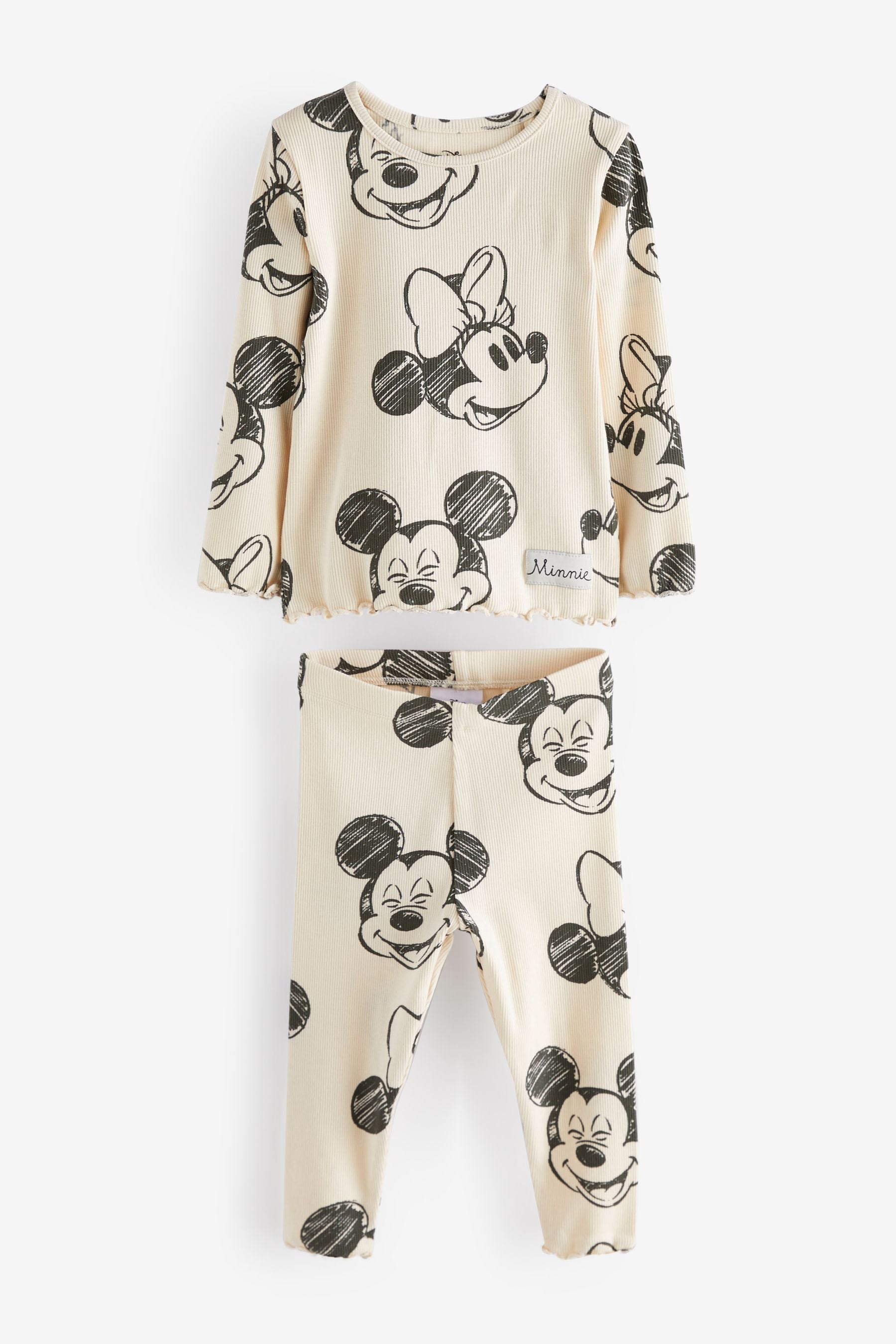 Neutral Disney Mickey & Minnie Mouse Top & Leggings Set (3mths-7yrs)