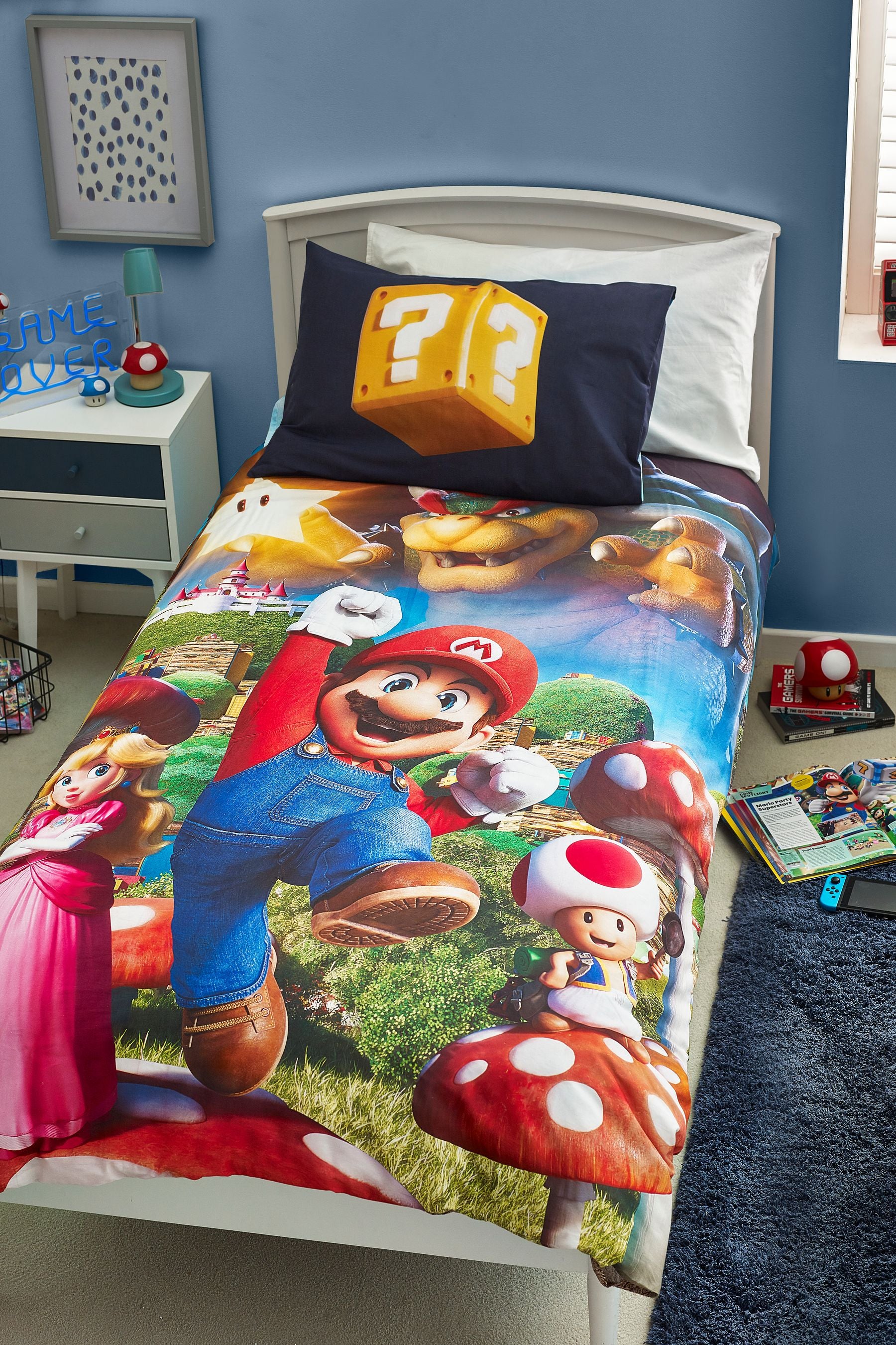 Multi Super Mario Duvet Cover and Pillowcase Set