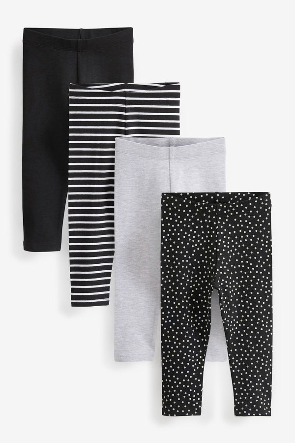 Black/White Mono Leggings 4 Pack (3mths-7yrs)