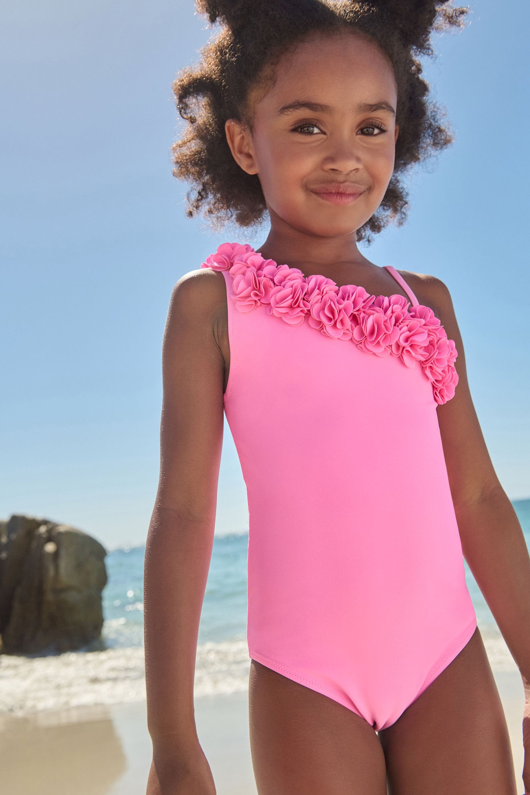 Pink Floral Ruffle Swimsuit (3-16yrs)