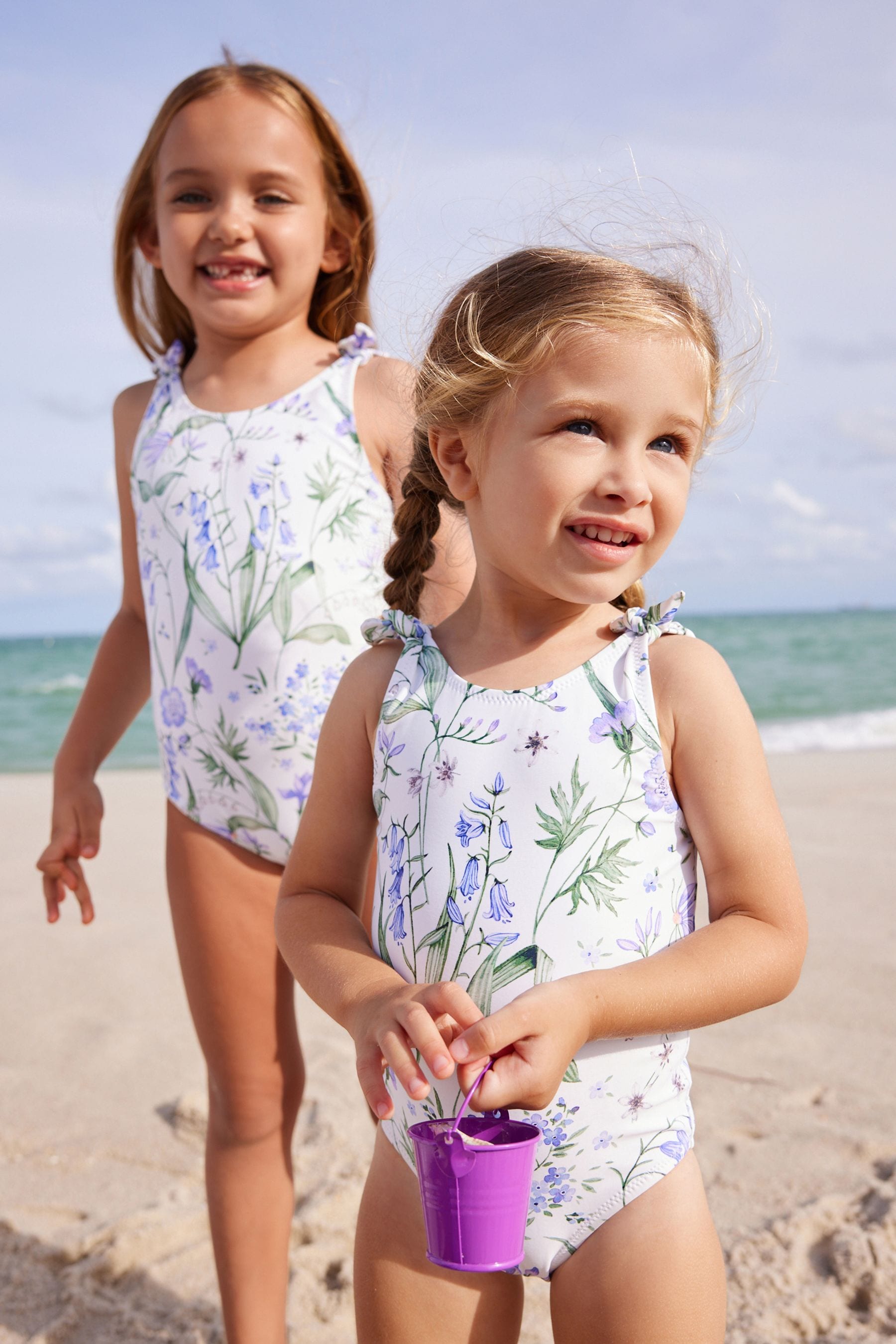 Blue Floral Swimsuit (3mths-16yrs)