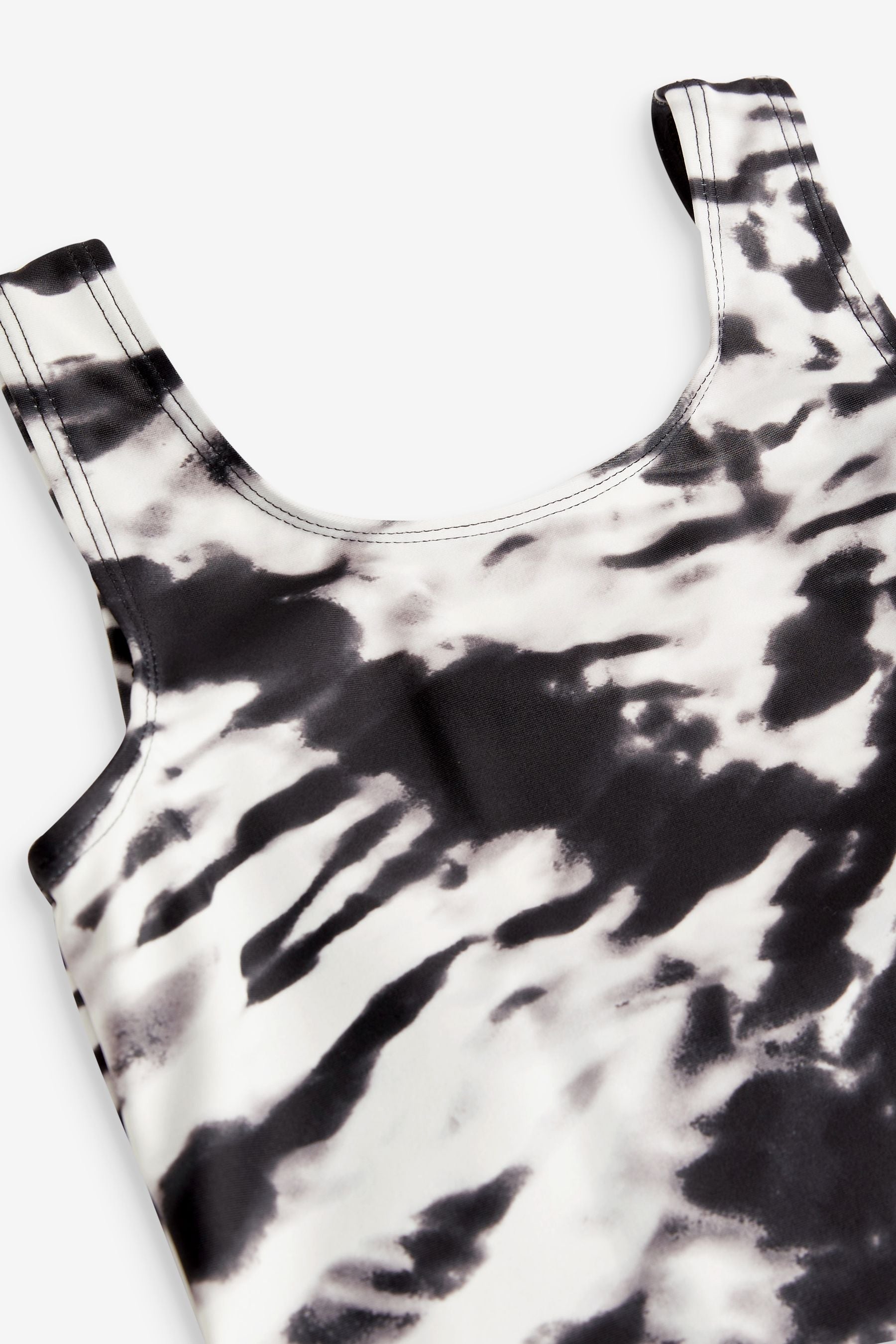 Monochrome Tie Dye Sports Swimsuit (3-16yrs)