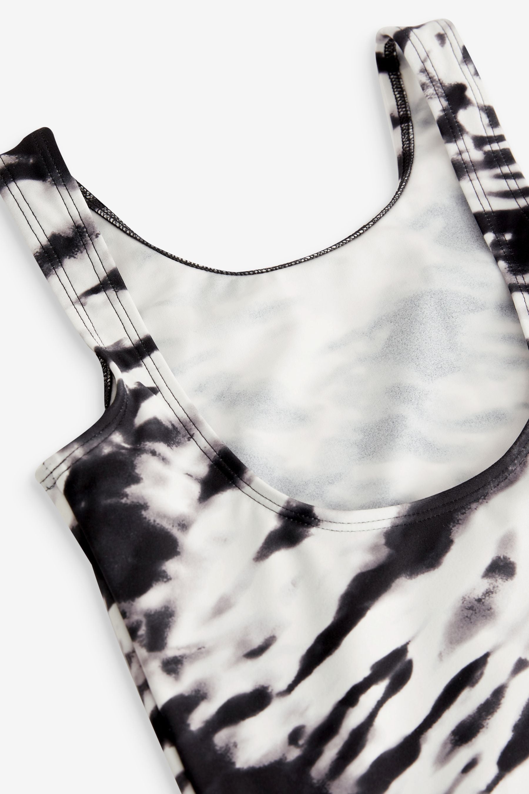 Monochrome Tie Dye Sports Swimsuit (3-16yrs)