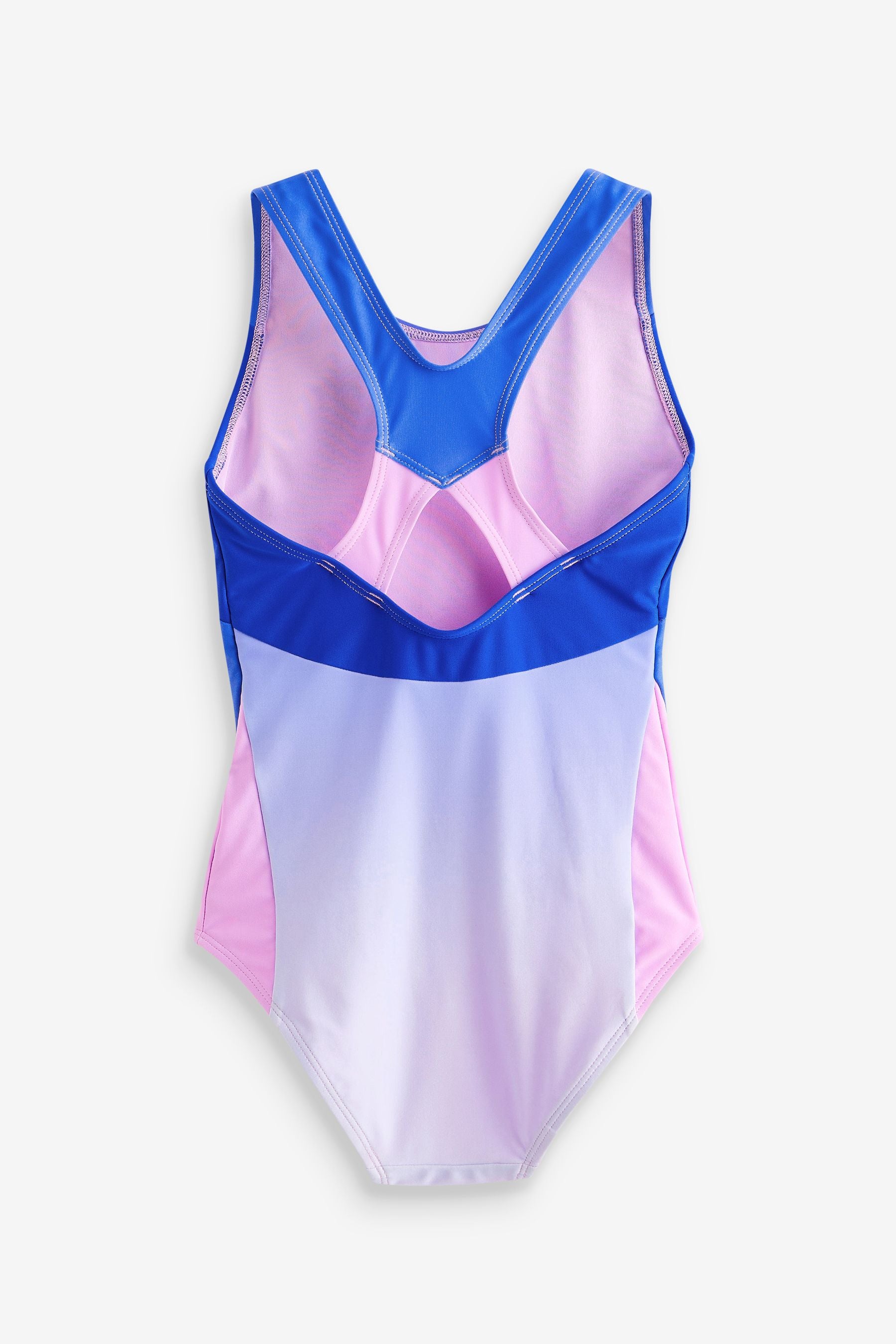 Blue Sports Cross-Back Swimsuit (3-16yrs)