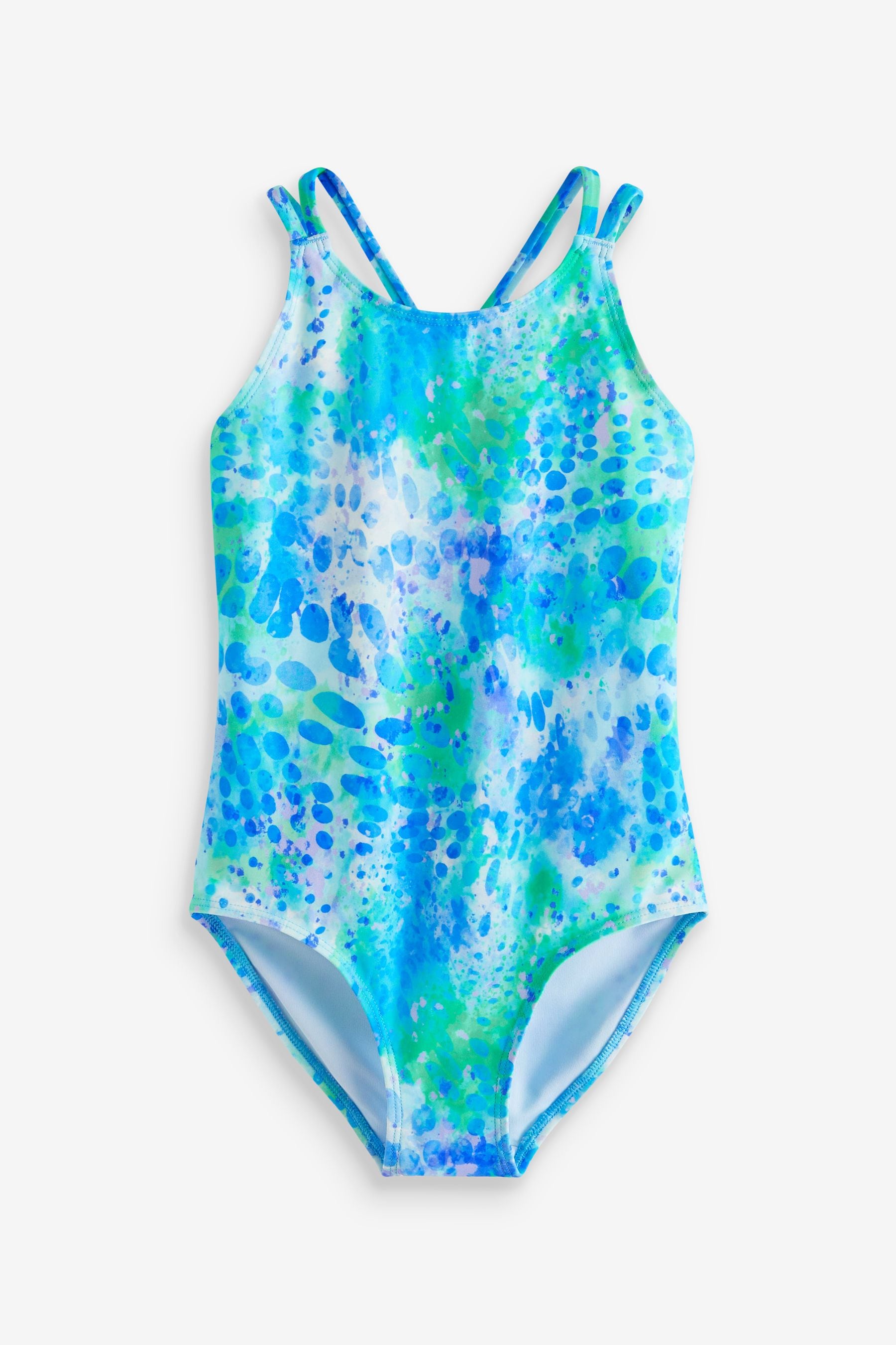 Blue/Green Tie Dye Sports Swimsuit (3-16yrs)