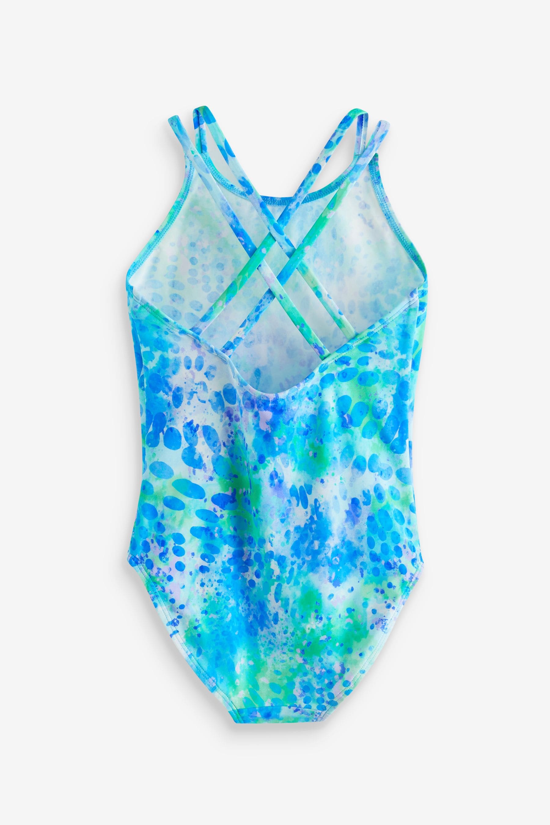 Blue/Green Tie Dye Sports Swimsuit (3-16yrs)