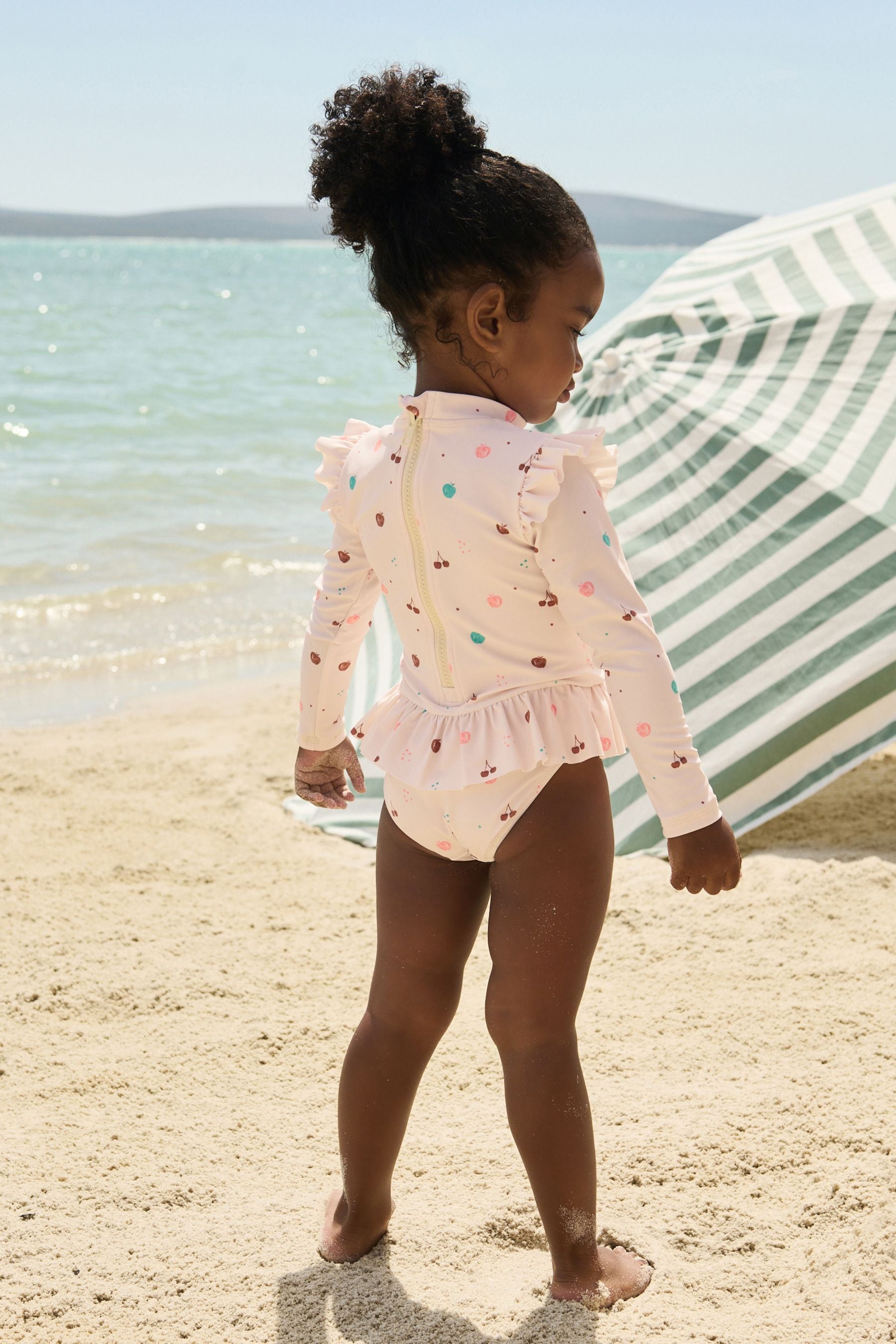 Cream Sunsafe Frill Swimsuit (3mths-7yrs)