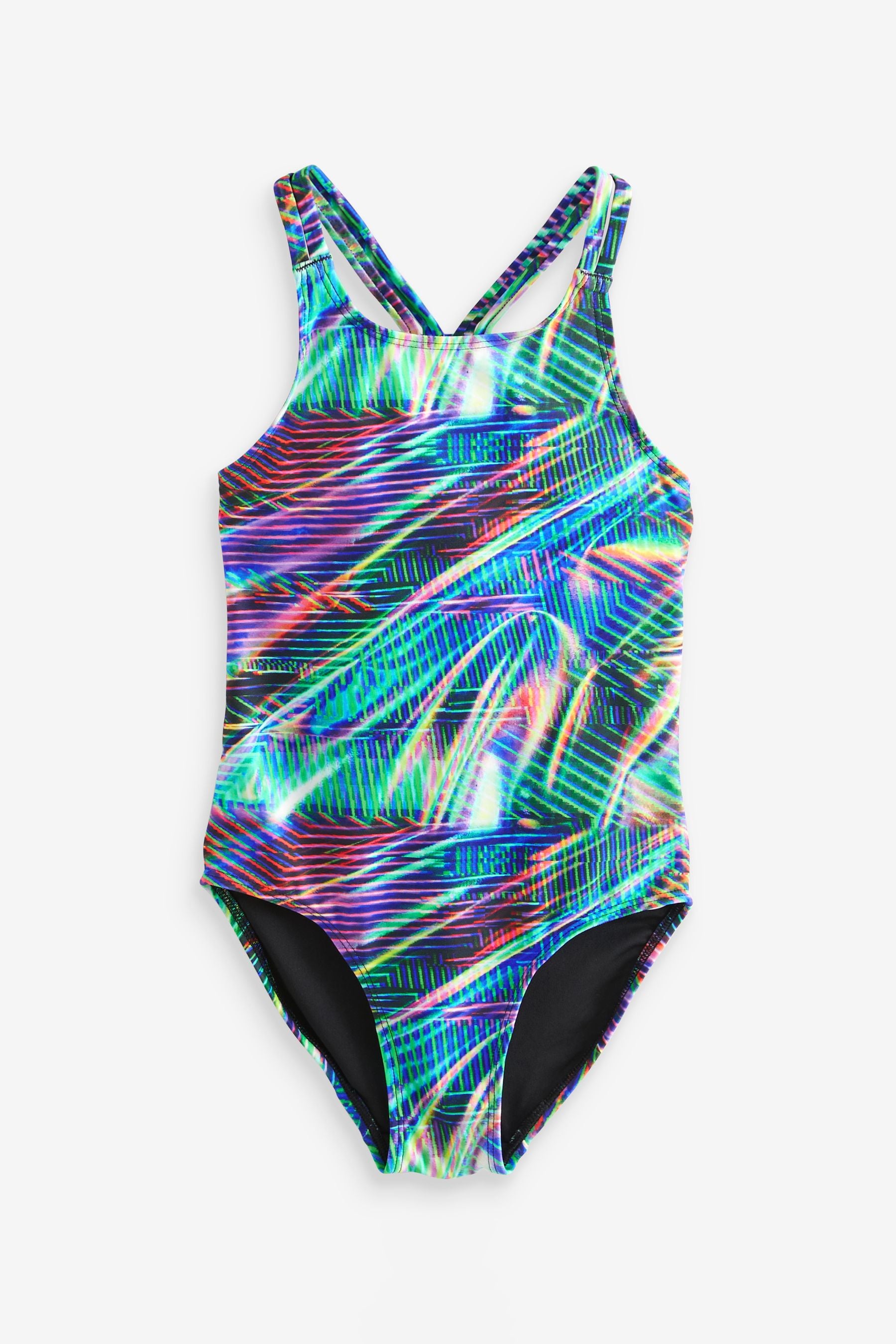 Multi Abstract Sports Swimsuit (3-16yrs)