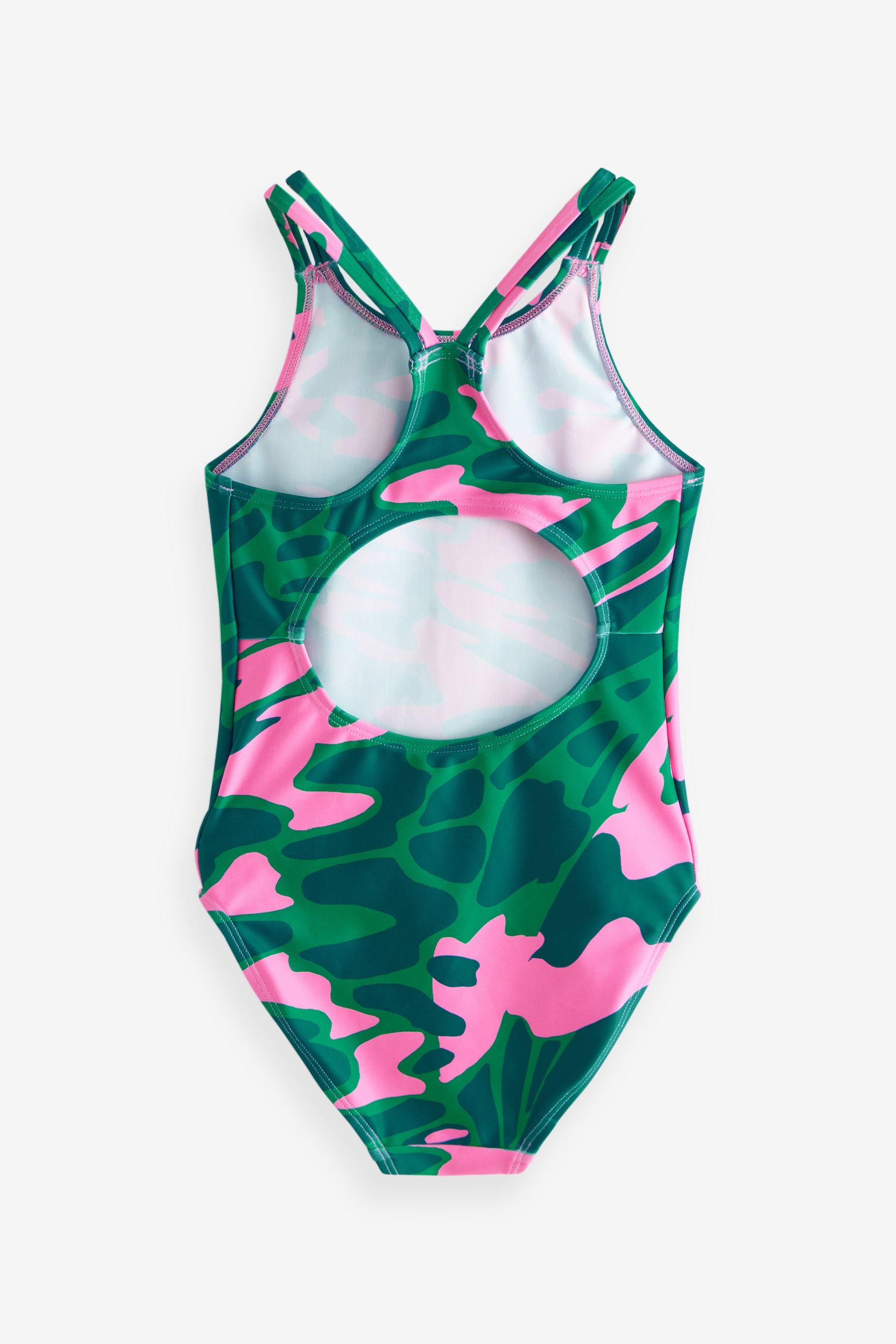 Green/Pink Sports Swimsuit (3-16yrs)