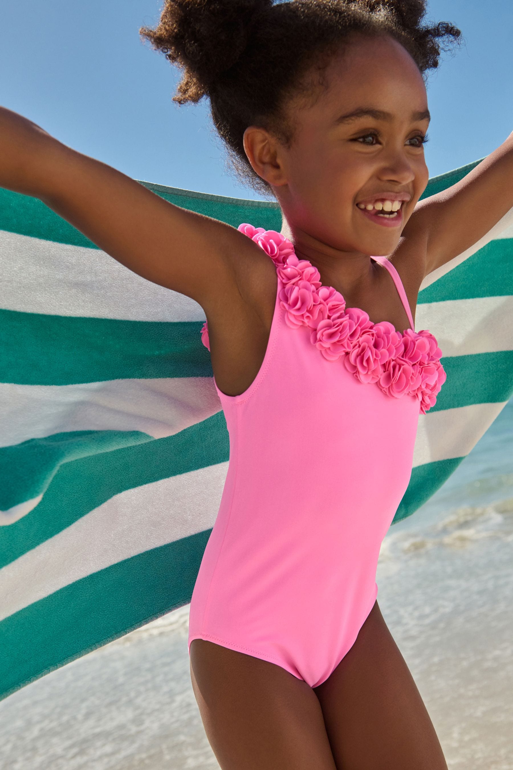 Pink Floral Ruffle Swimsuit (3-16yrs)