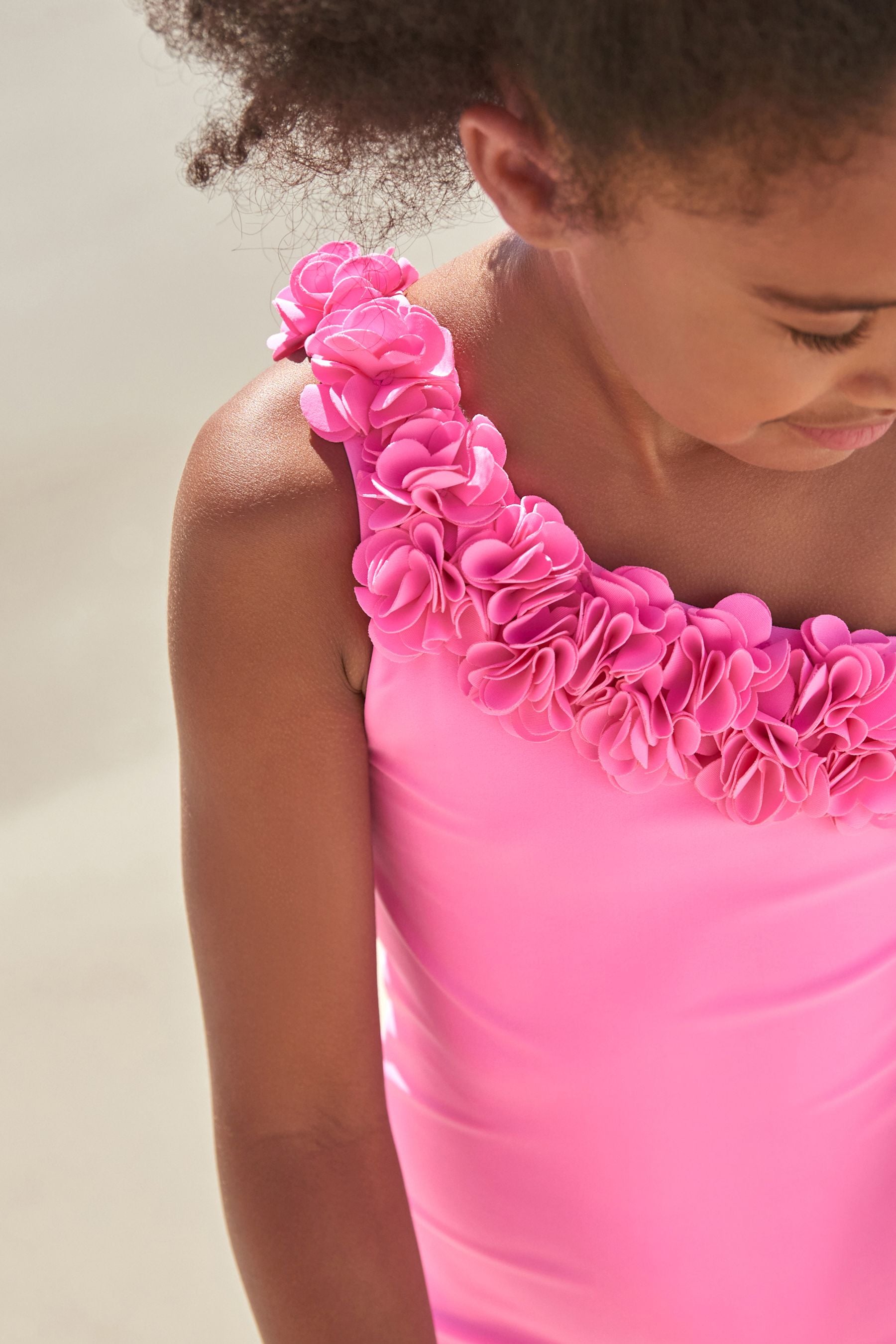 Pink Floral Ruffle Swimsuit (3-16yrs)