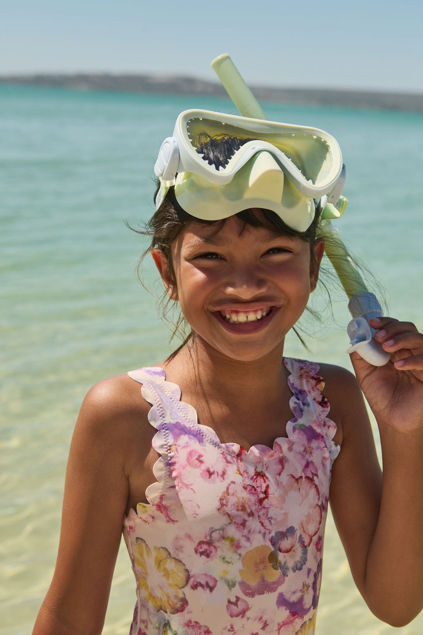 Multi Floral Scallop Swimsuit (3-16yrs)