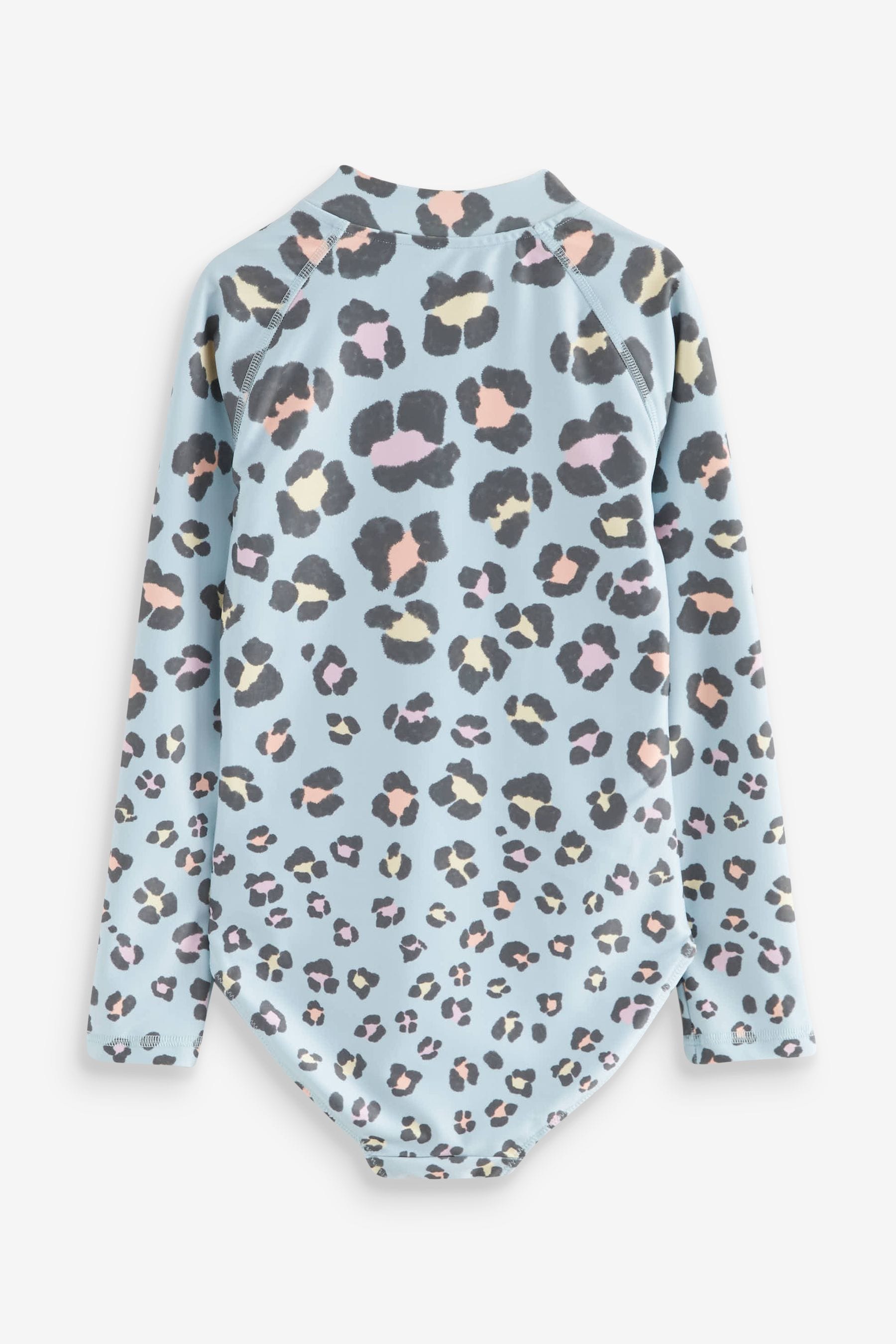 Blue Animal Print Long Sleeved Swimsuit (3-16yrs)