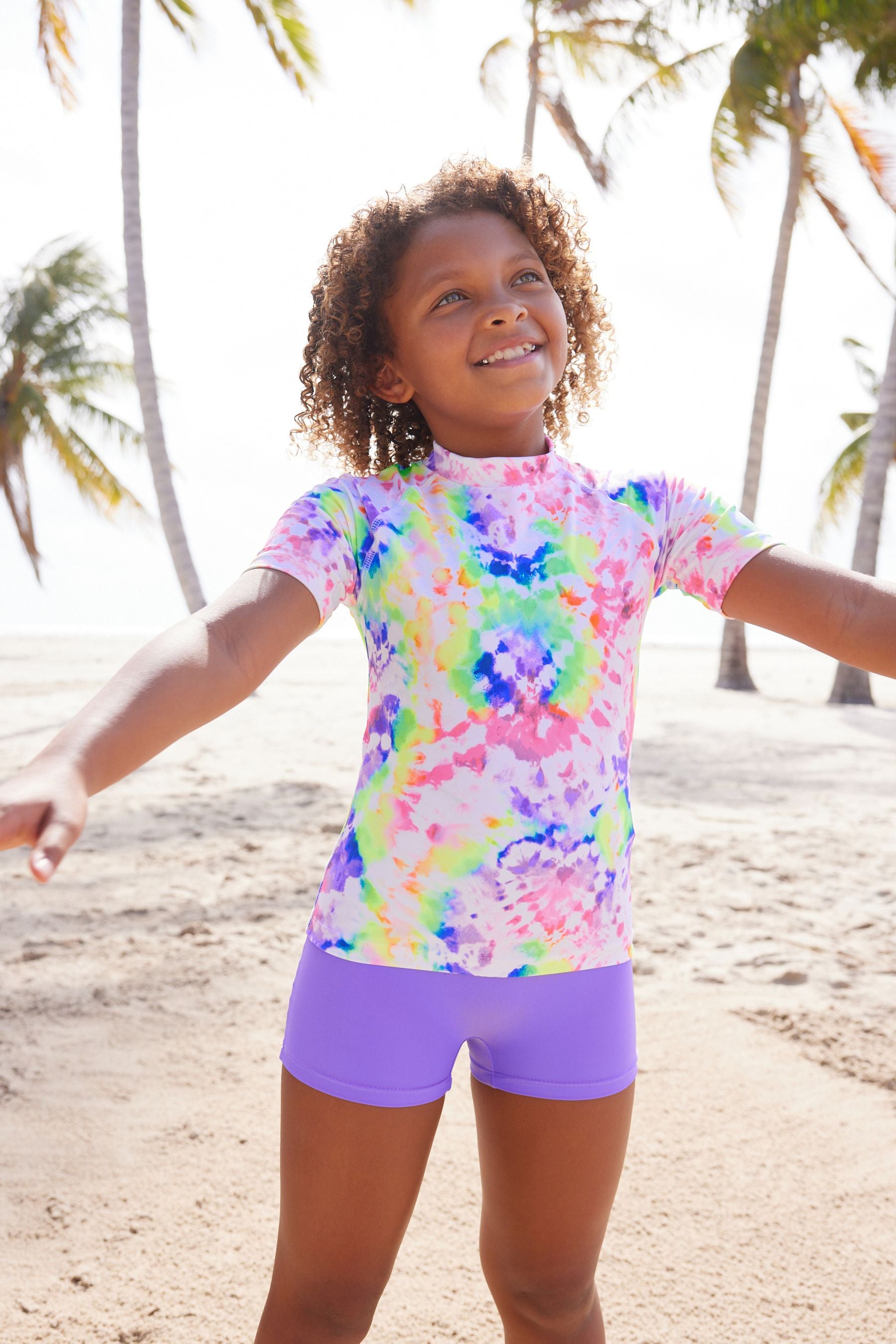 Purple Heart Tie Dye Rash Vest Set (3-16yrs)