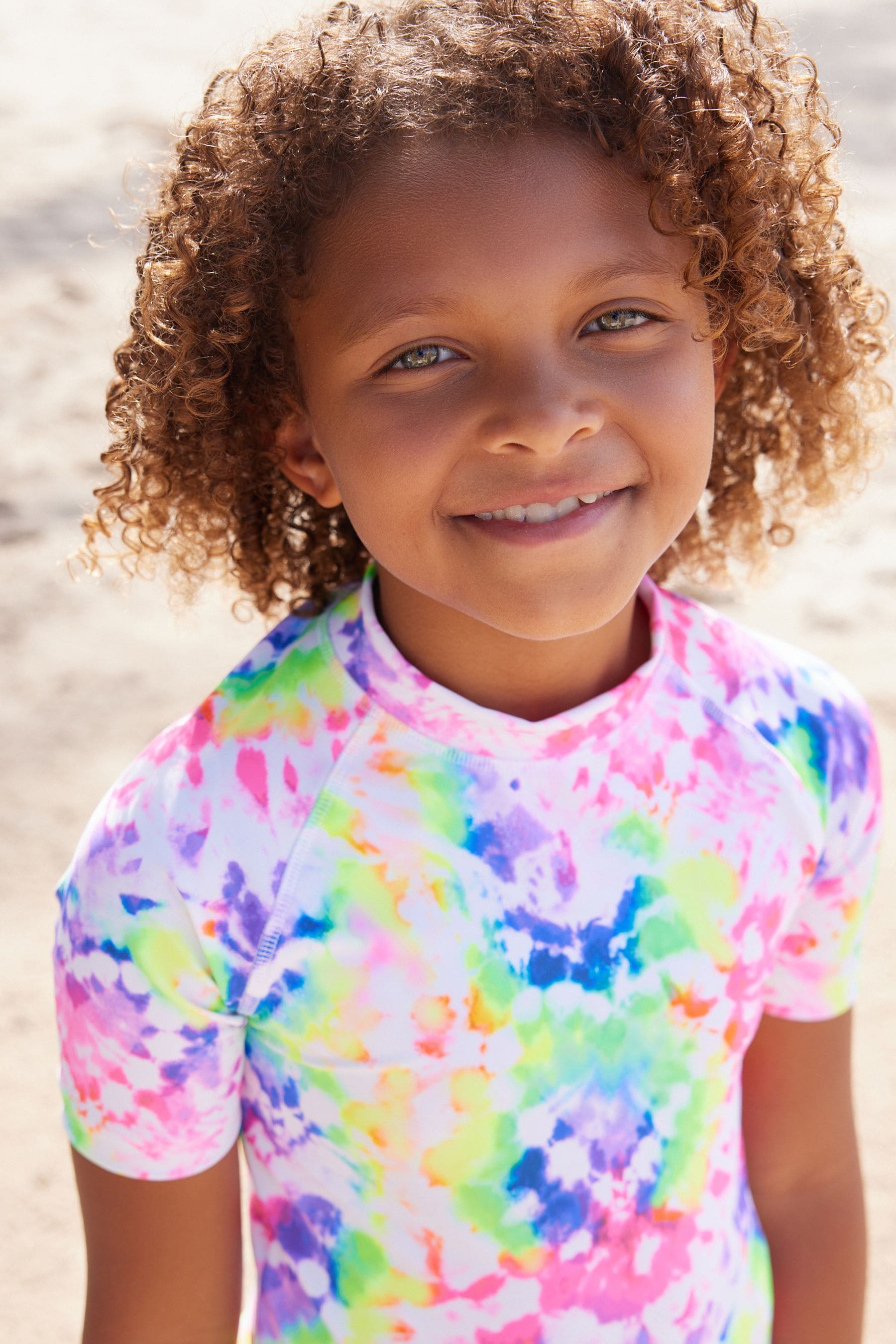 Purple Heart Tie Dye Rash Vest and Shorts Set (3-16yrs)