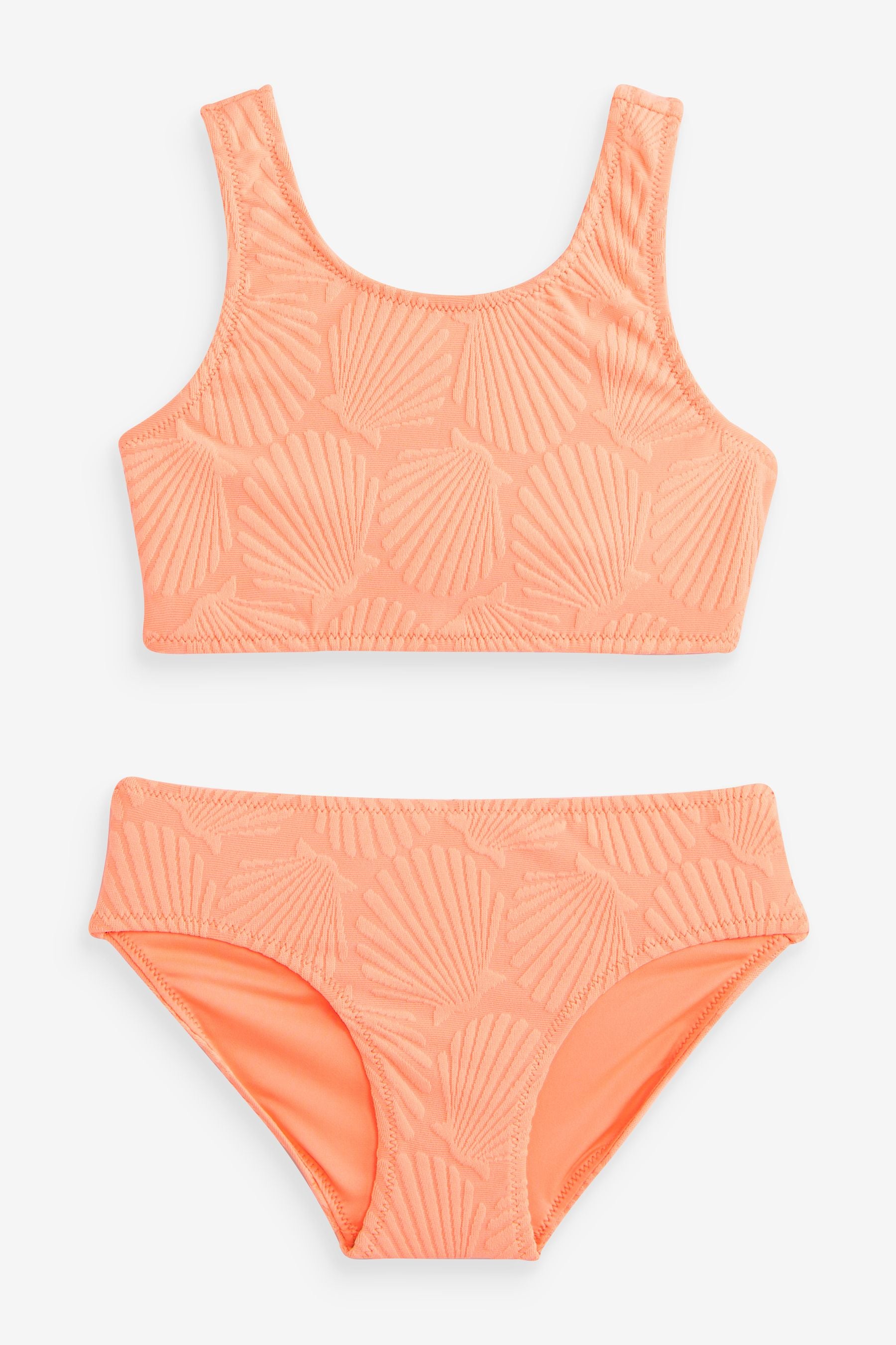 Orange Shell Textured Bikini (3-16yrs)