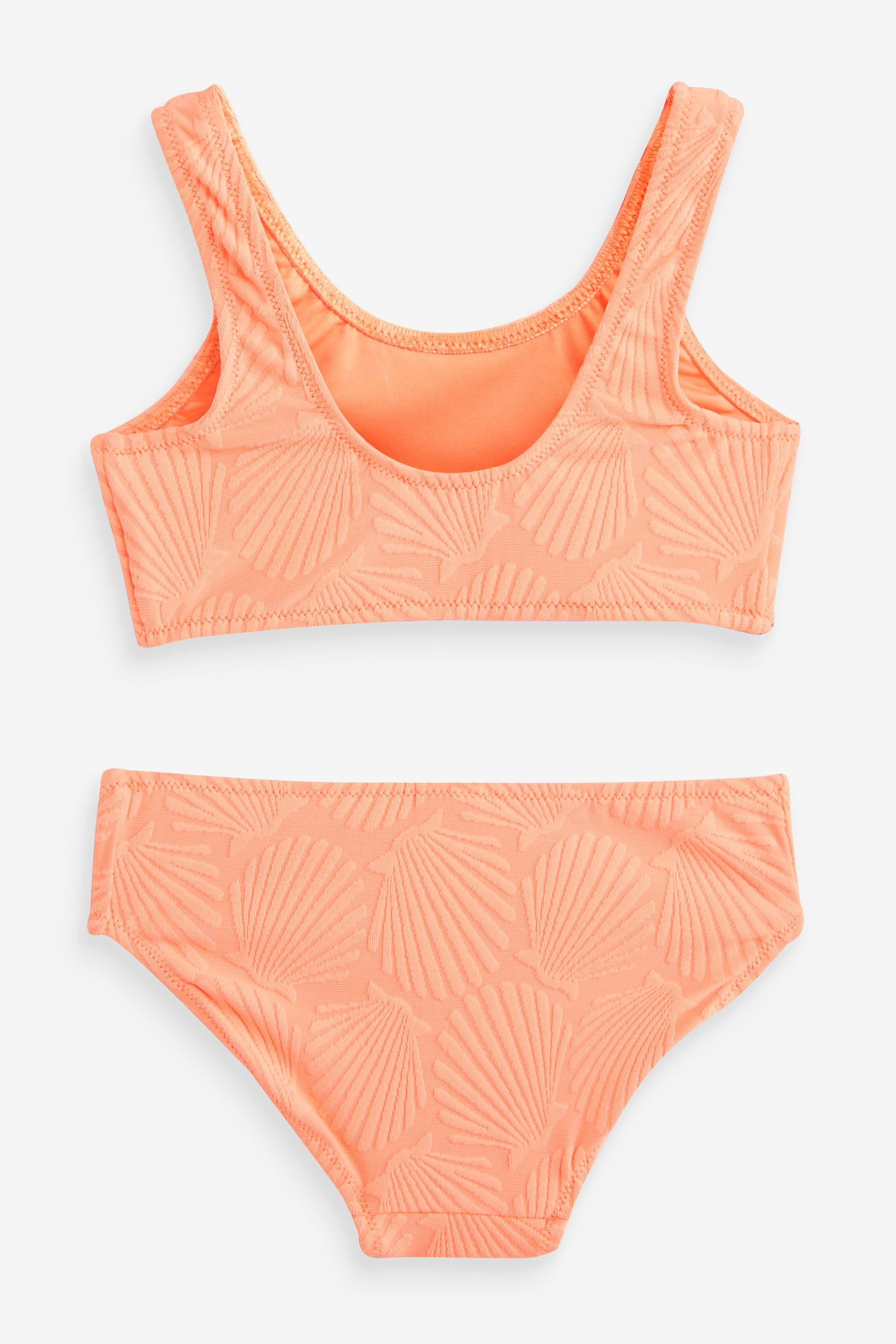 Orange Shell Textured Bikini (3-16yrs)