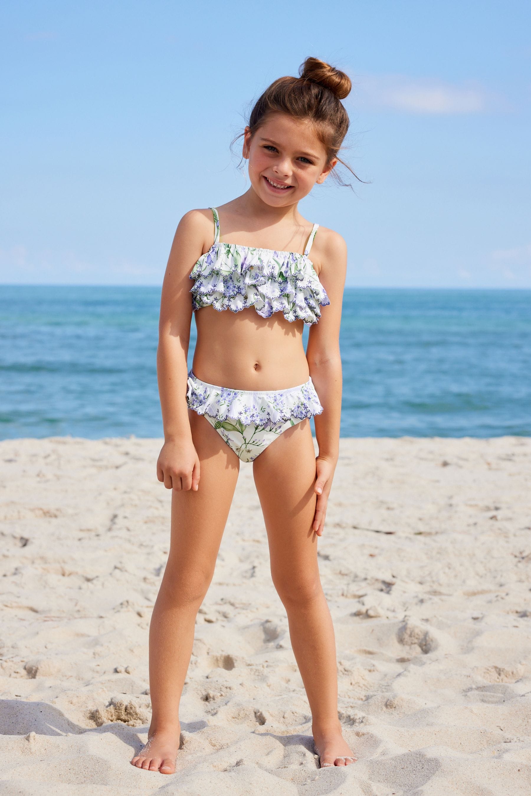 Blue Floral Tiered Bikini (3-16yrs)