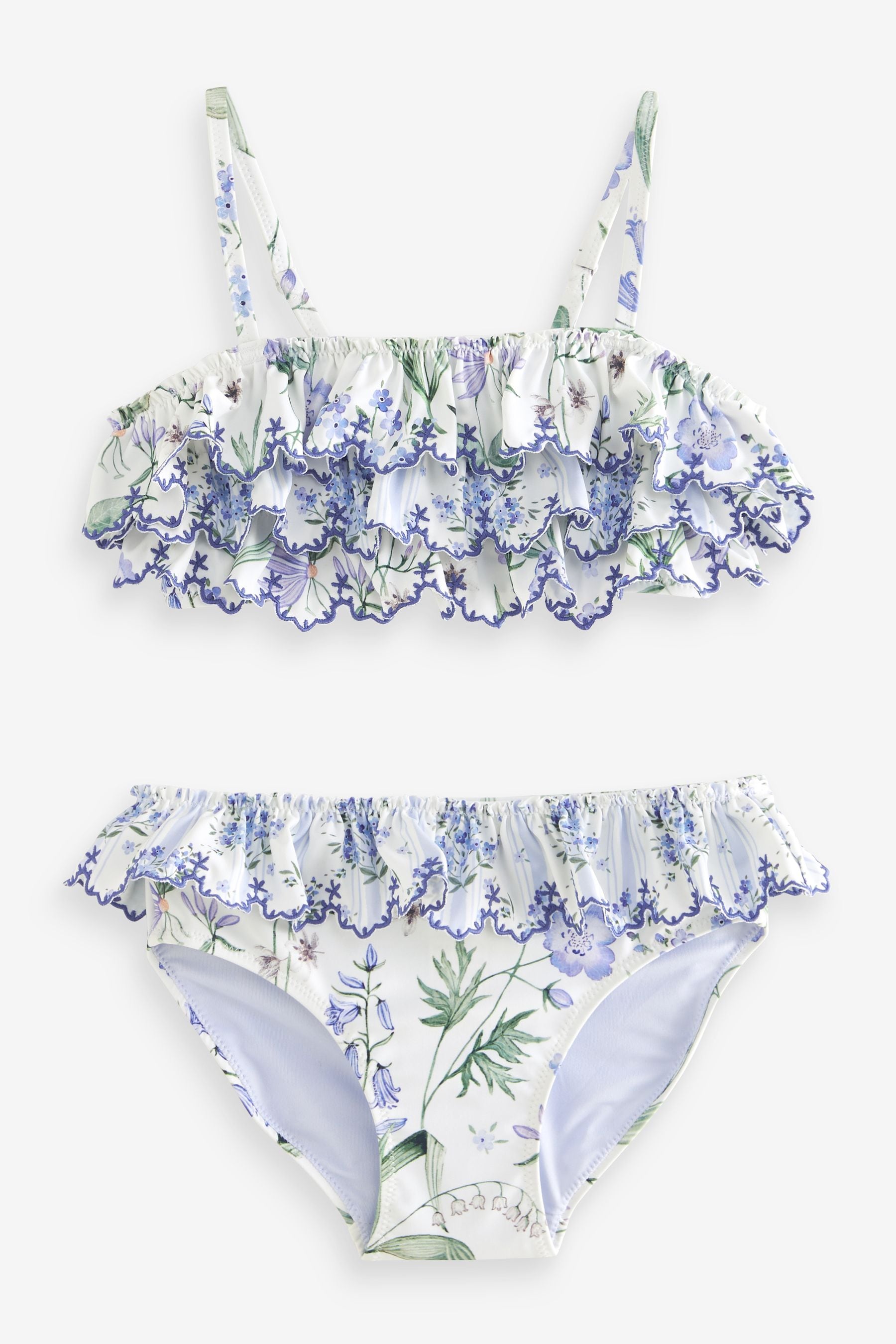 Blue Floral Tiered Bikini (3-16yrs)