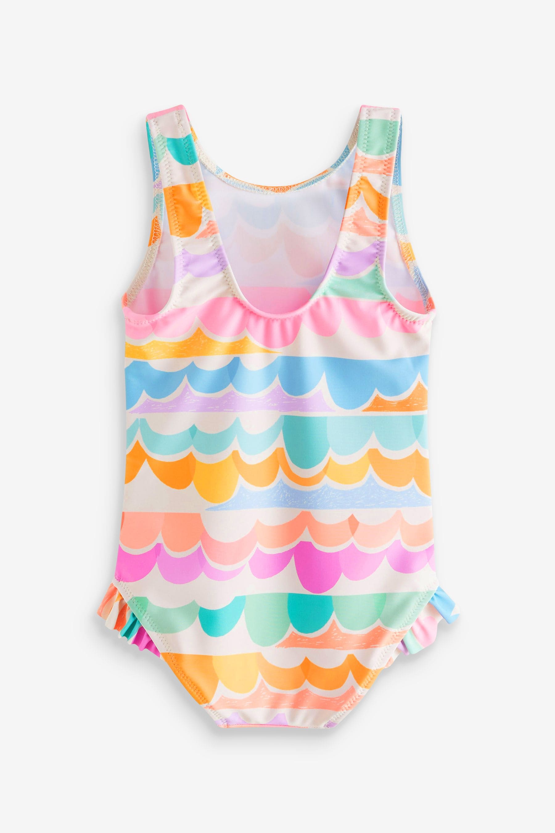 Multi Scallop Rainbow Frill Swimsuit (3mths-7yrs)