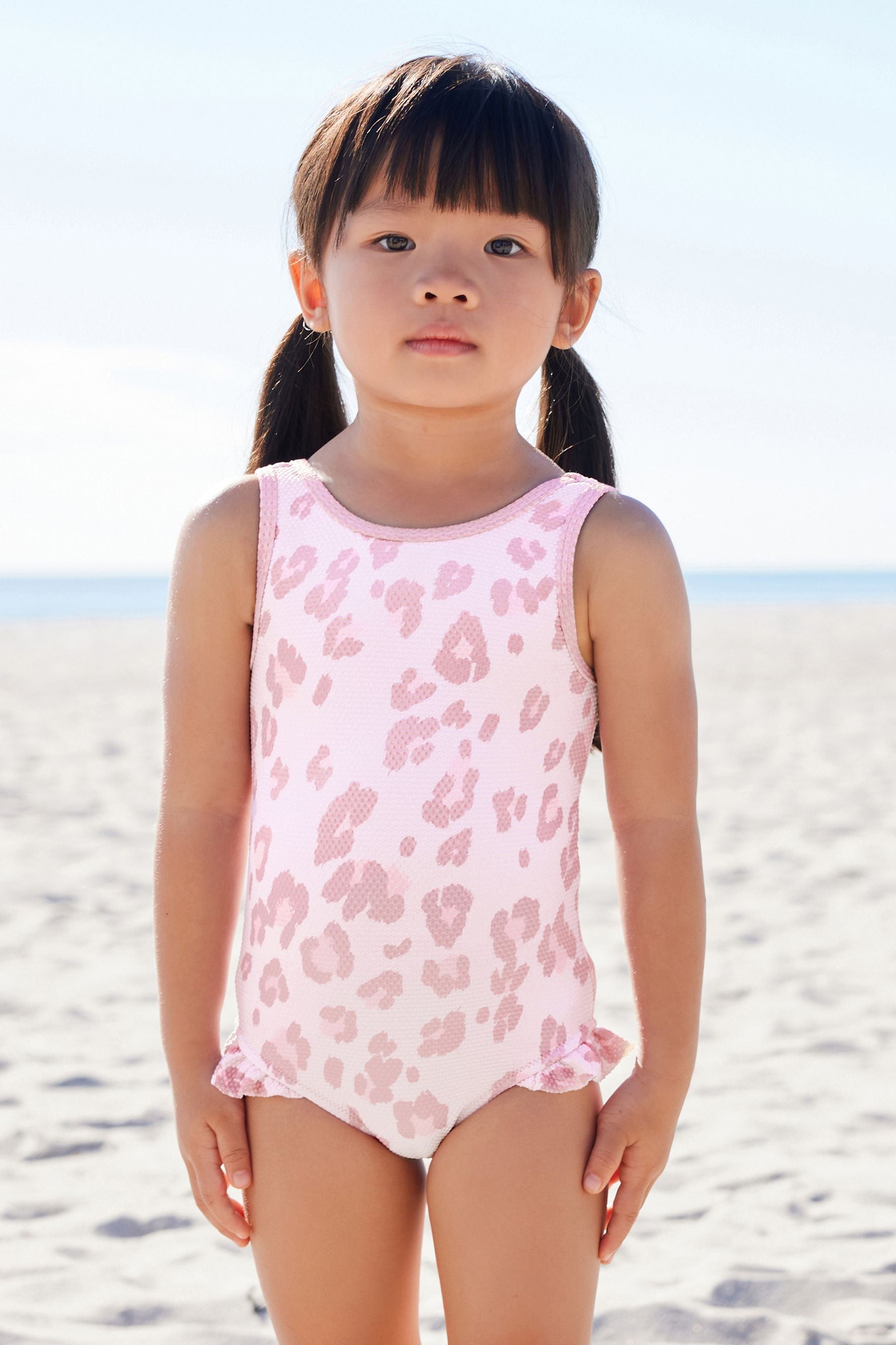 Purple Animal Print Frill Swimsuit (3mths-10yrs)