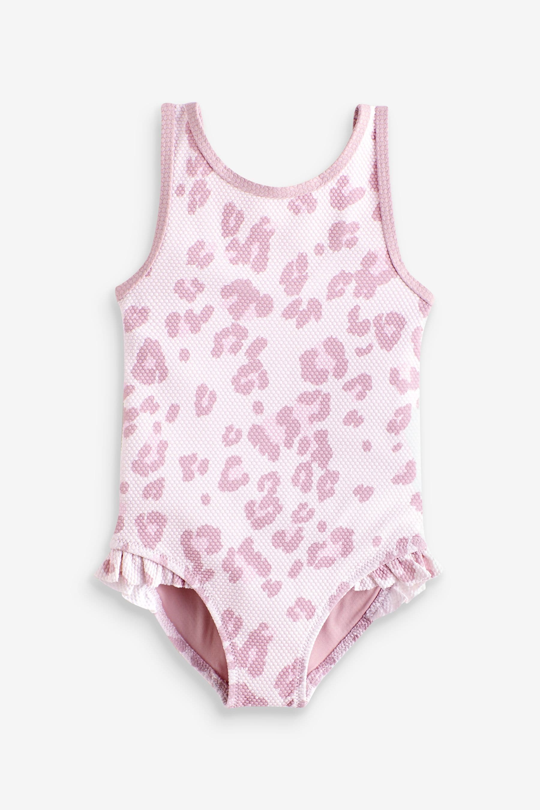 Purple Animal Print Frill Swimsuit (3mths-10yrs)