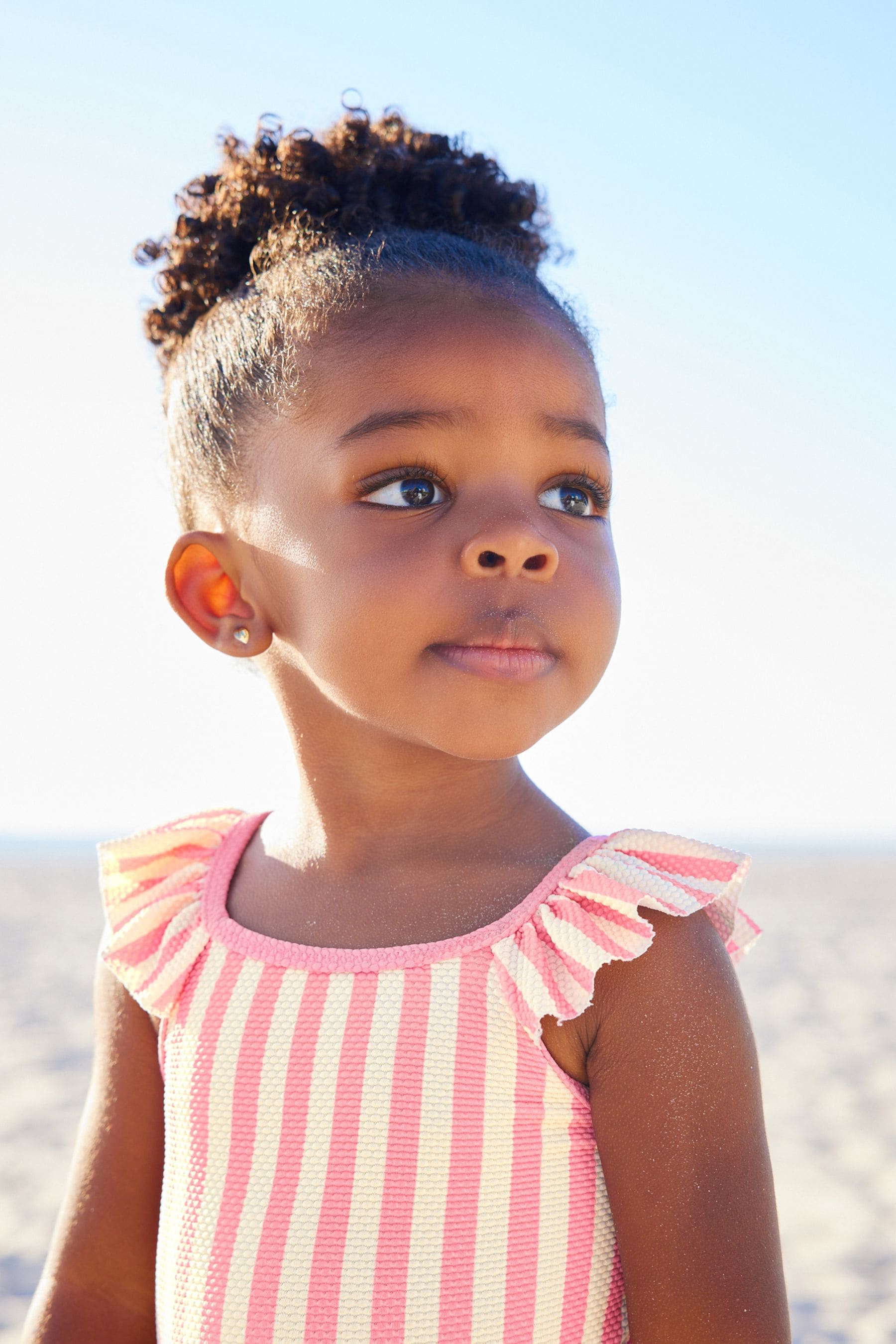 Pink Frill Sleeve Swimsuit (3mths-7yrs)