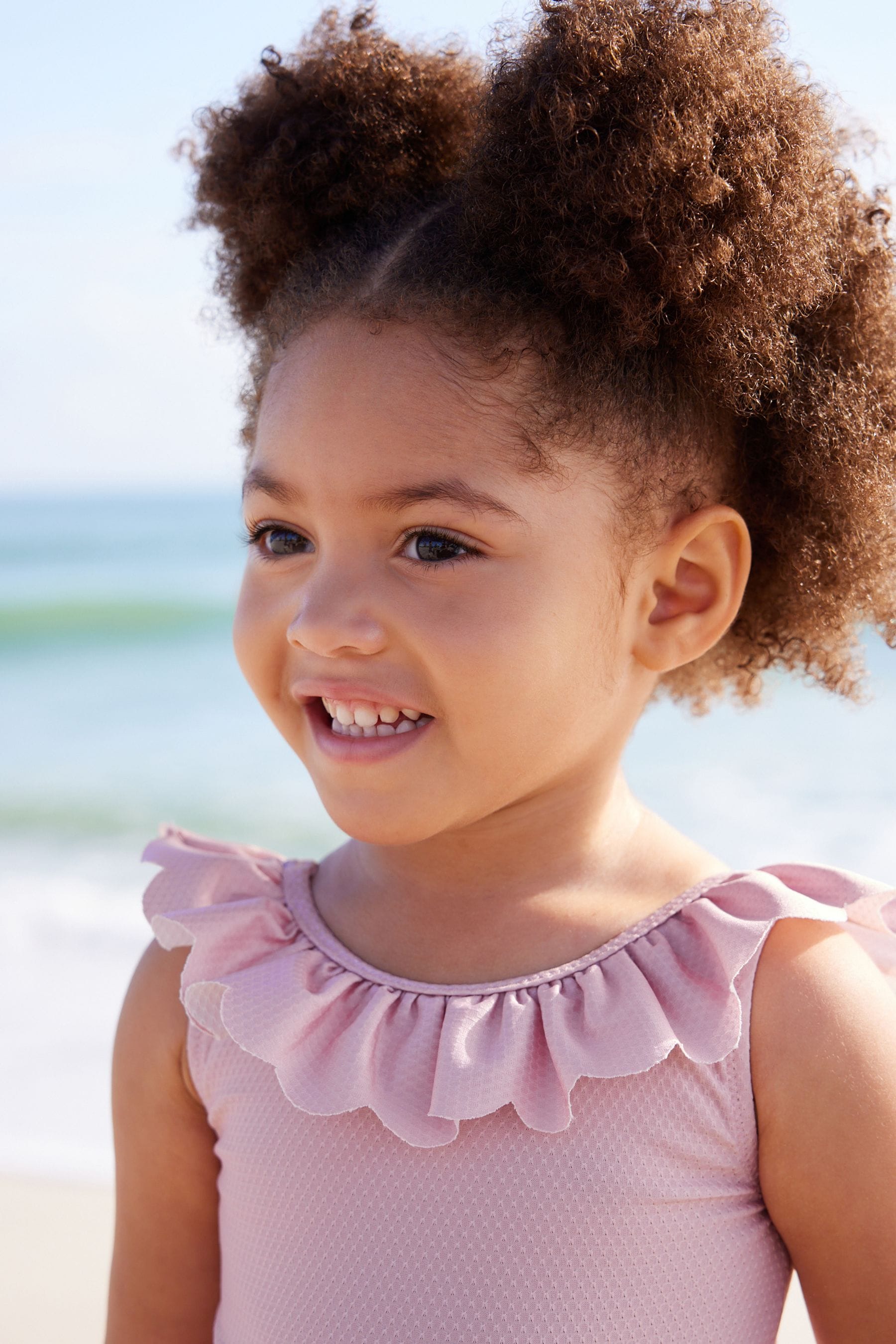 Pink Textured Frill Swimsuit (3mths-10yrs)