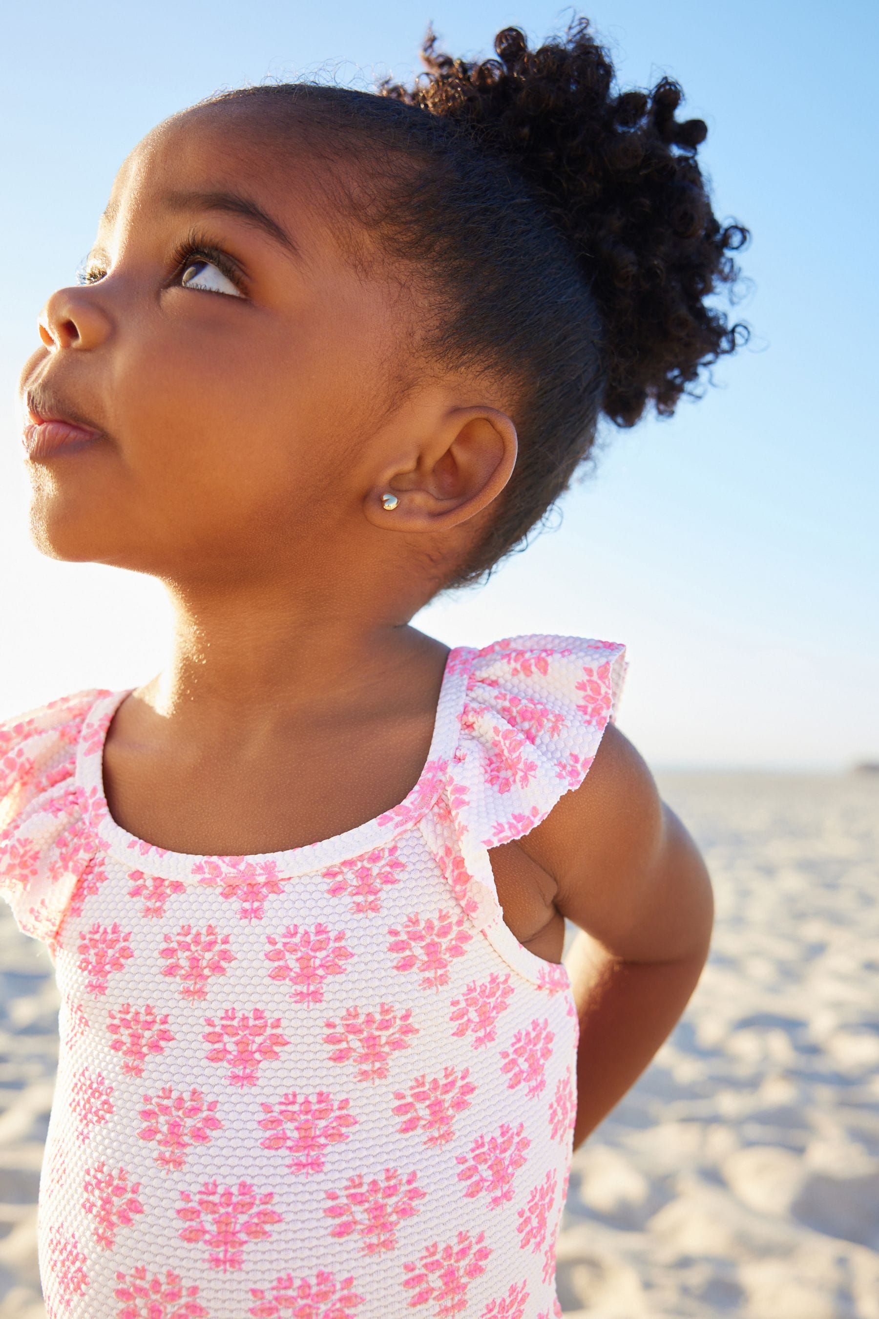 Pink Floral Frill Swimsuit (3mths-7yrs)