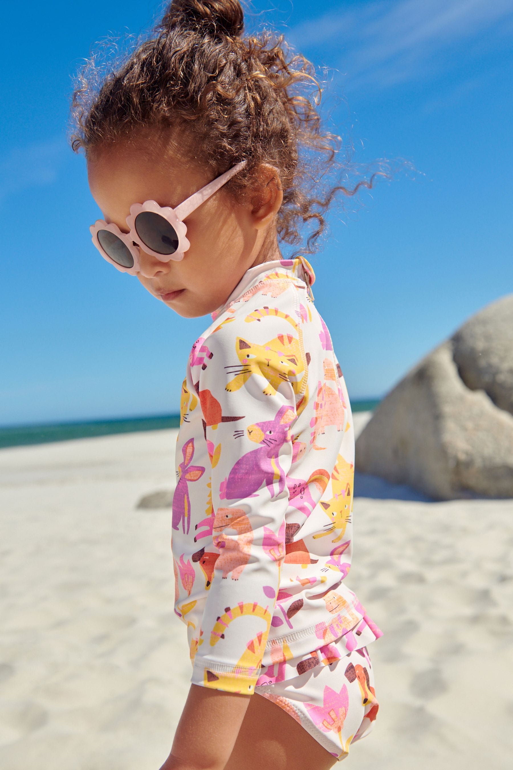 Pink Print Sunsafe Rash Vest Set (3mths-7yrs)