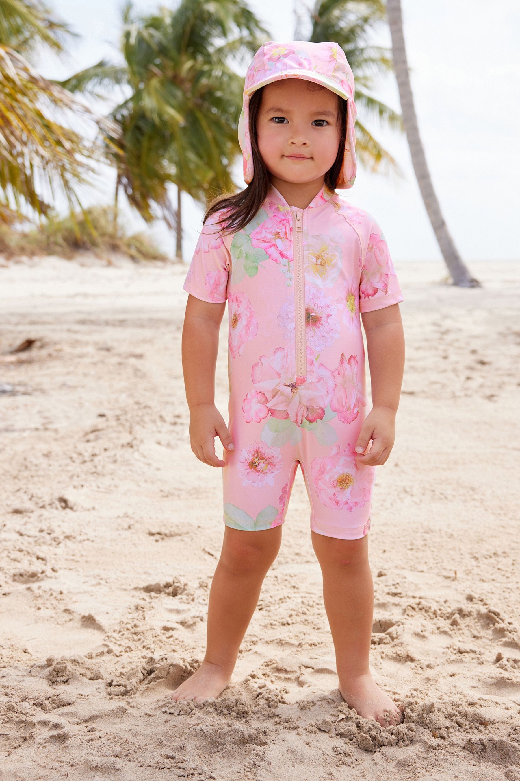 Pink Floral Sunsafe Swimsuit (3mths-7yrs)