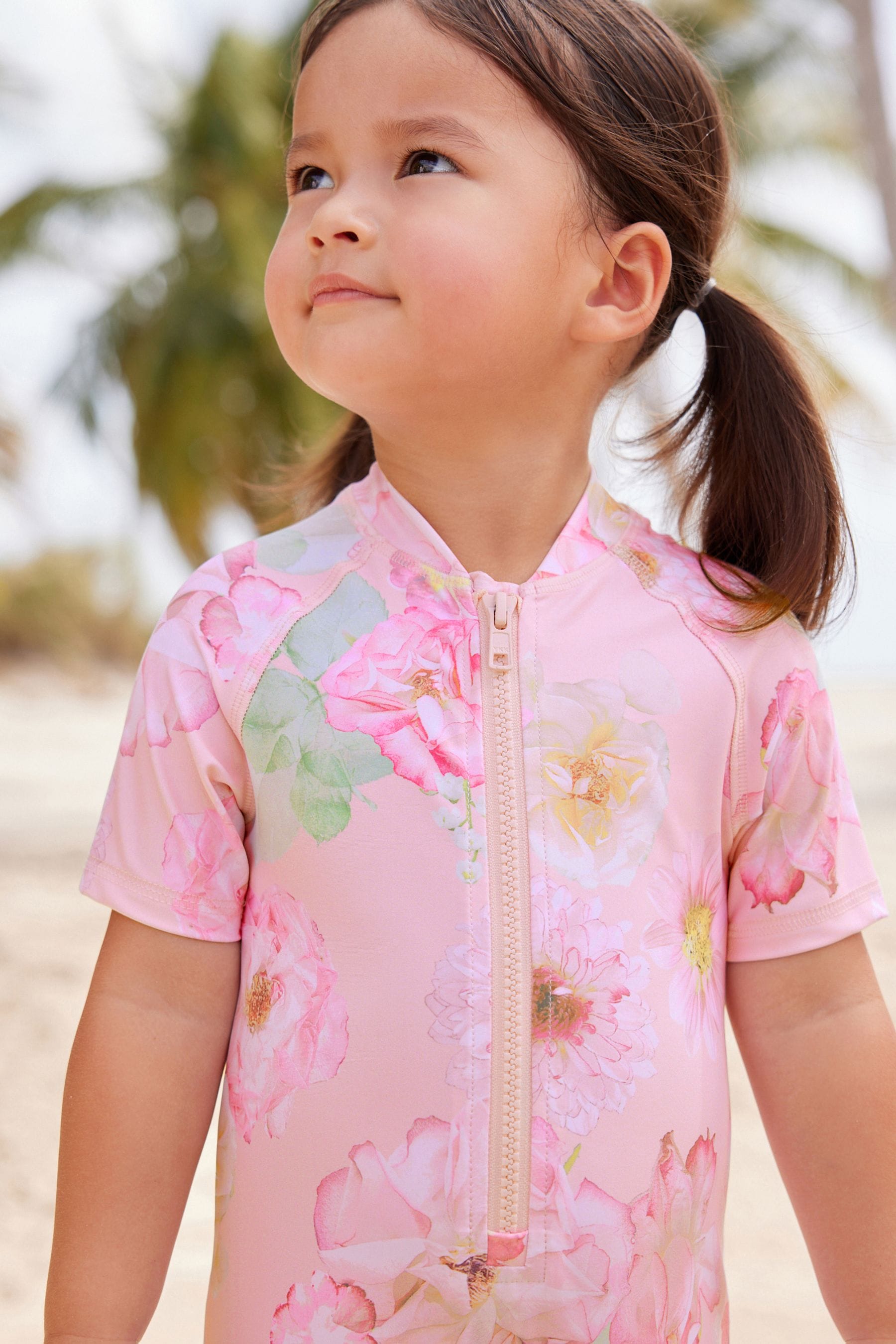 Pink Floral Sunsafe Swimsuit (3mths-7yrs)