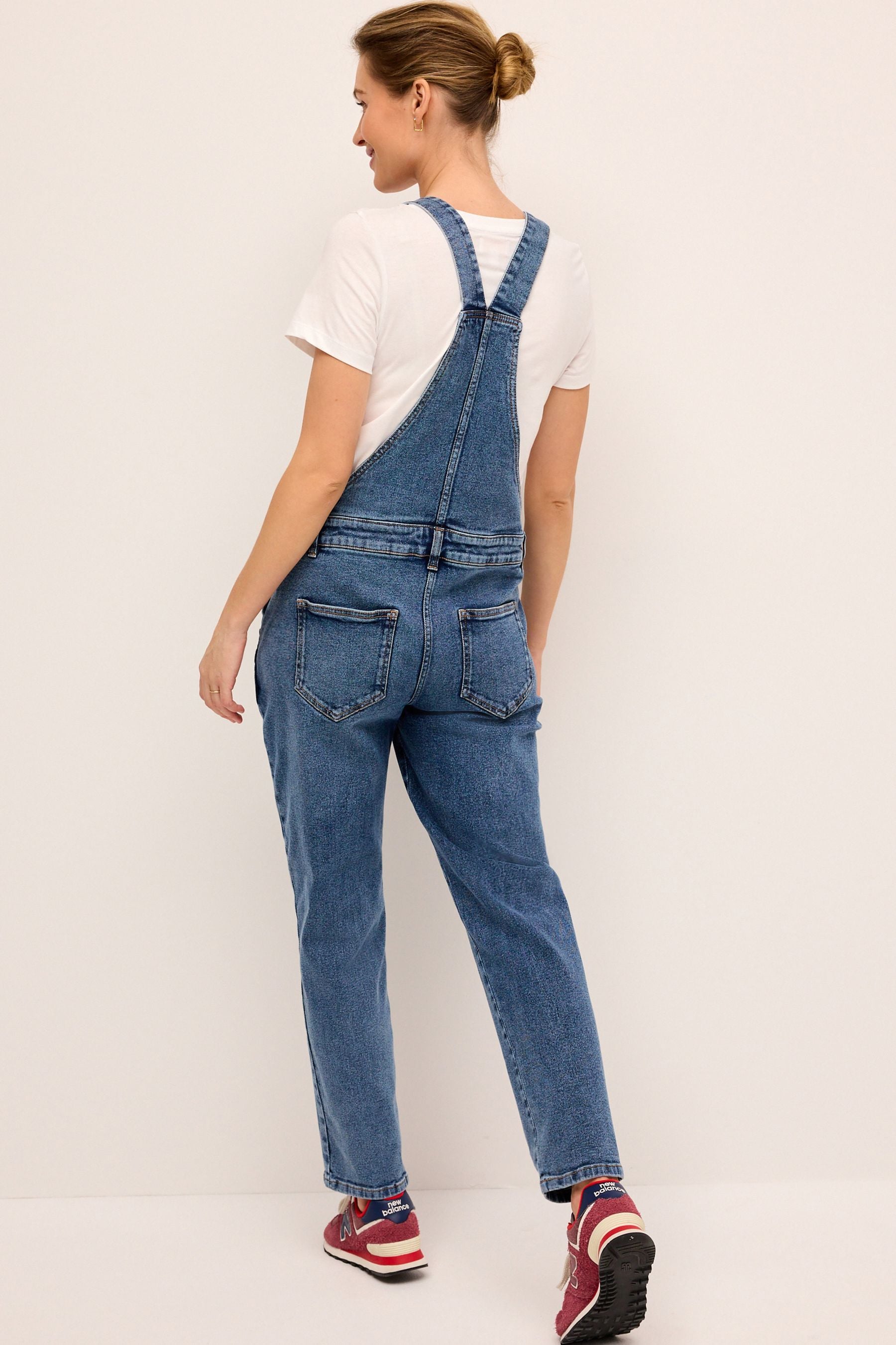 Mid Blue Maternity Denim Dungarees