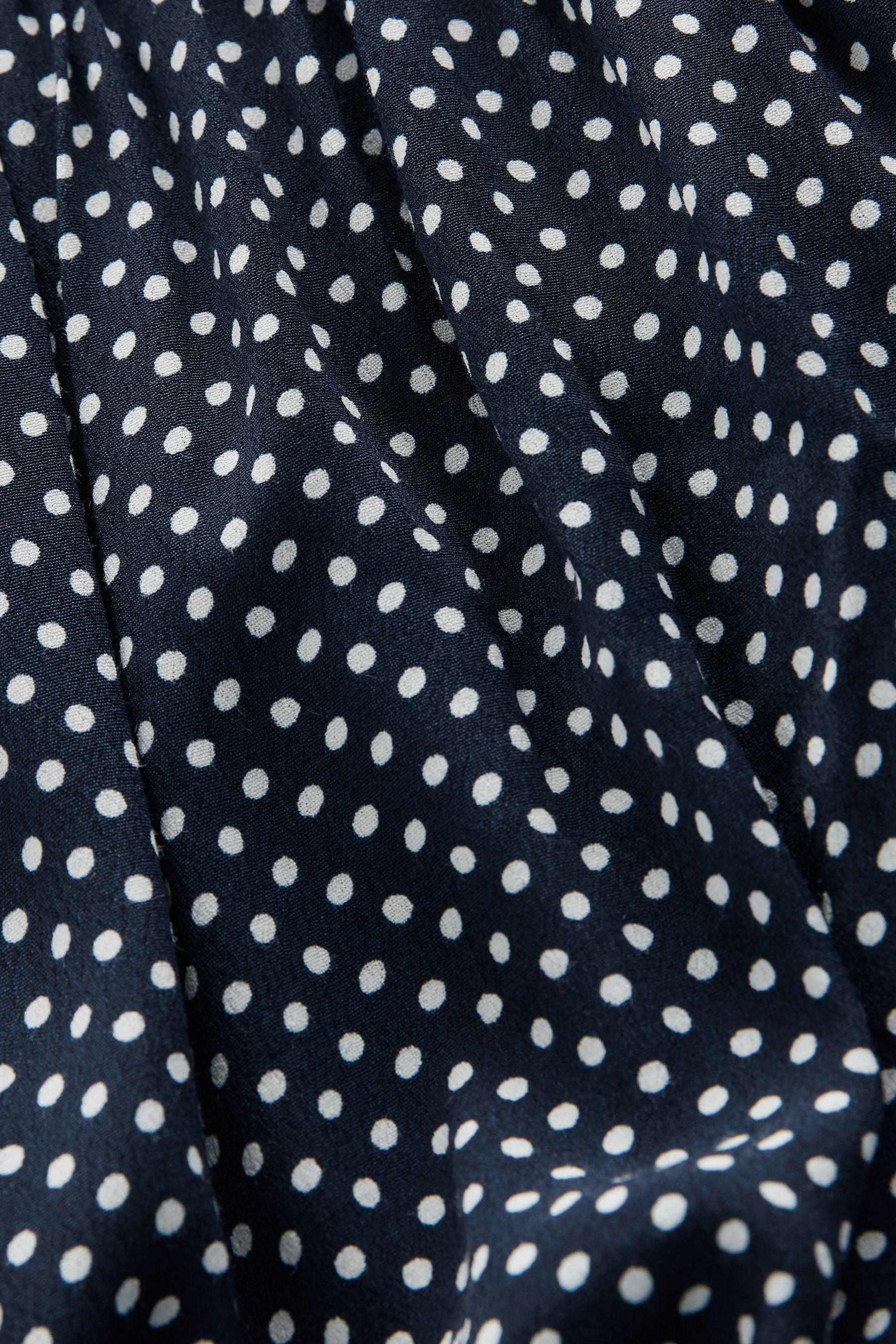 Navy Blue Spot Maternity Angel Sleeve Dress