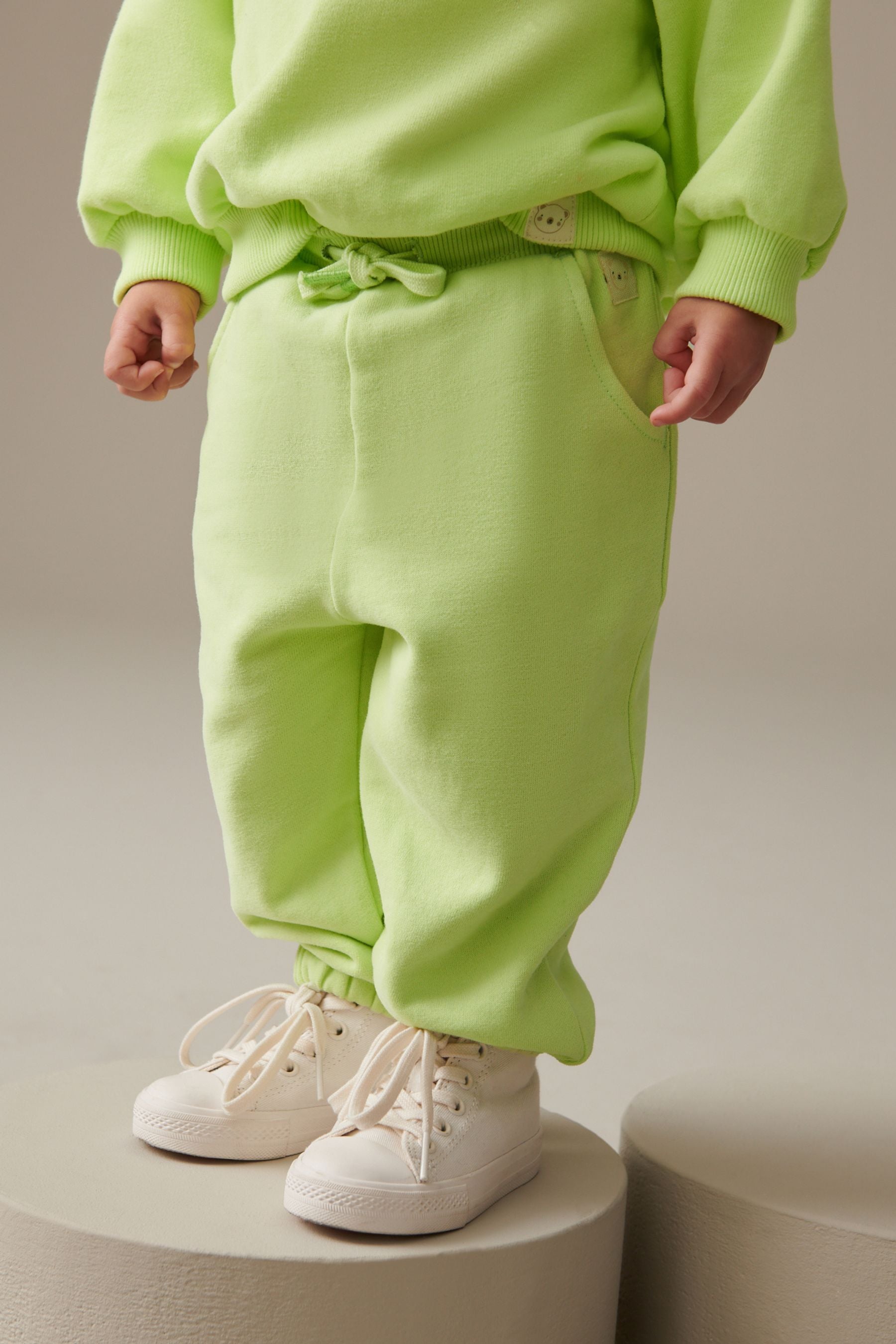 Lime Green Plain Joggers (3mths-7yrs)