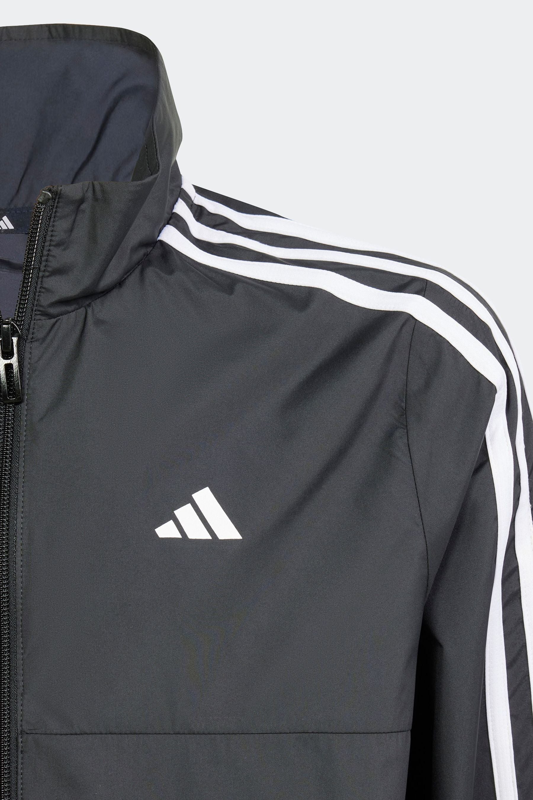 adidas Black Kids 3 Stripe Essentials Jacket