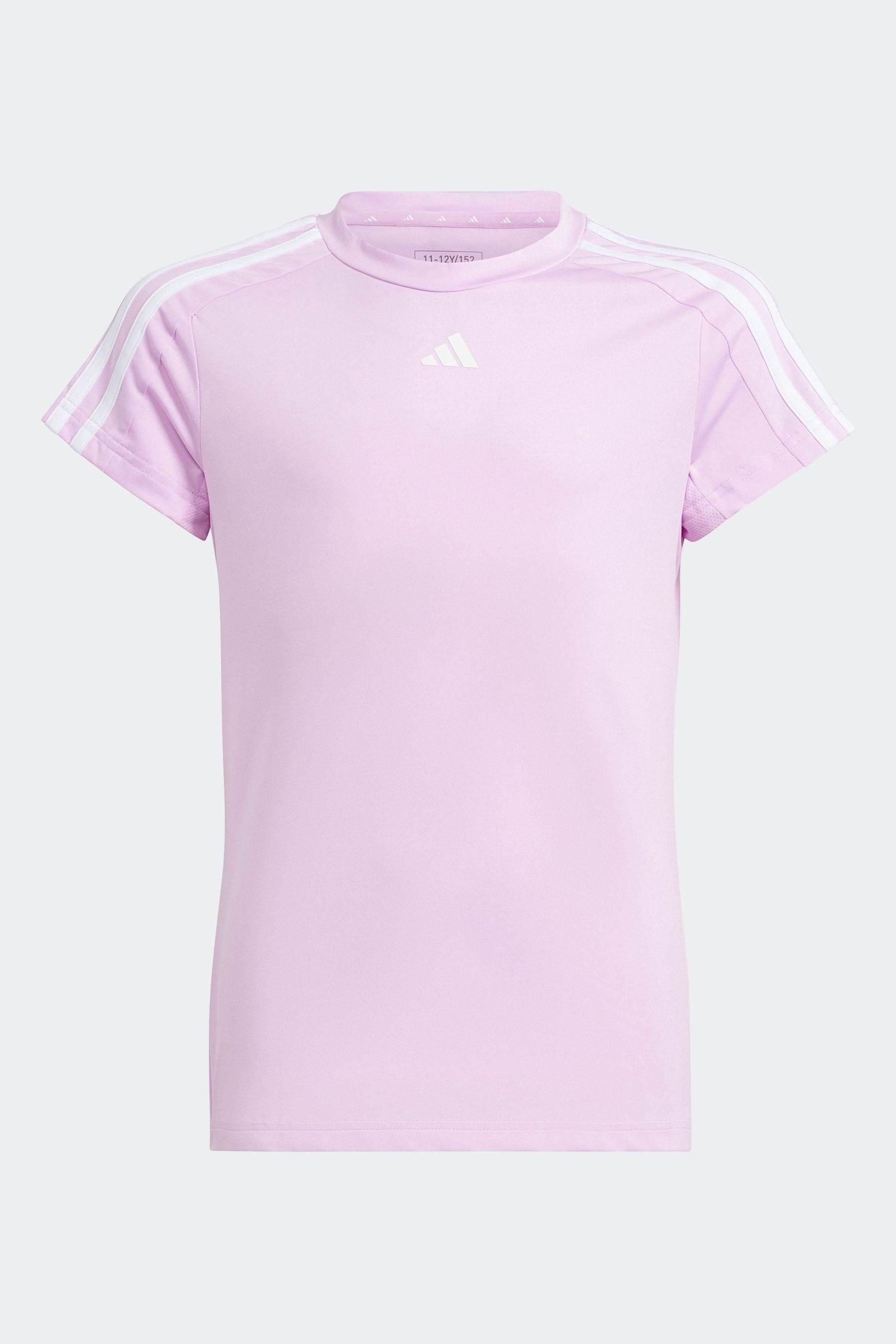 Purple adidas Sportswear Train Essentials Aeroready 3 Stripes Slim Fit Training T-Shirt