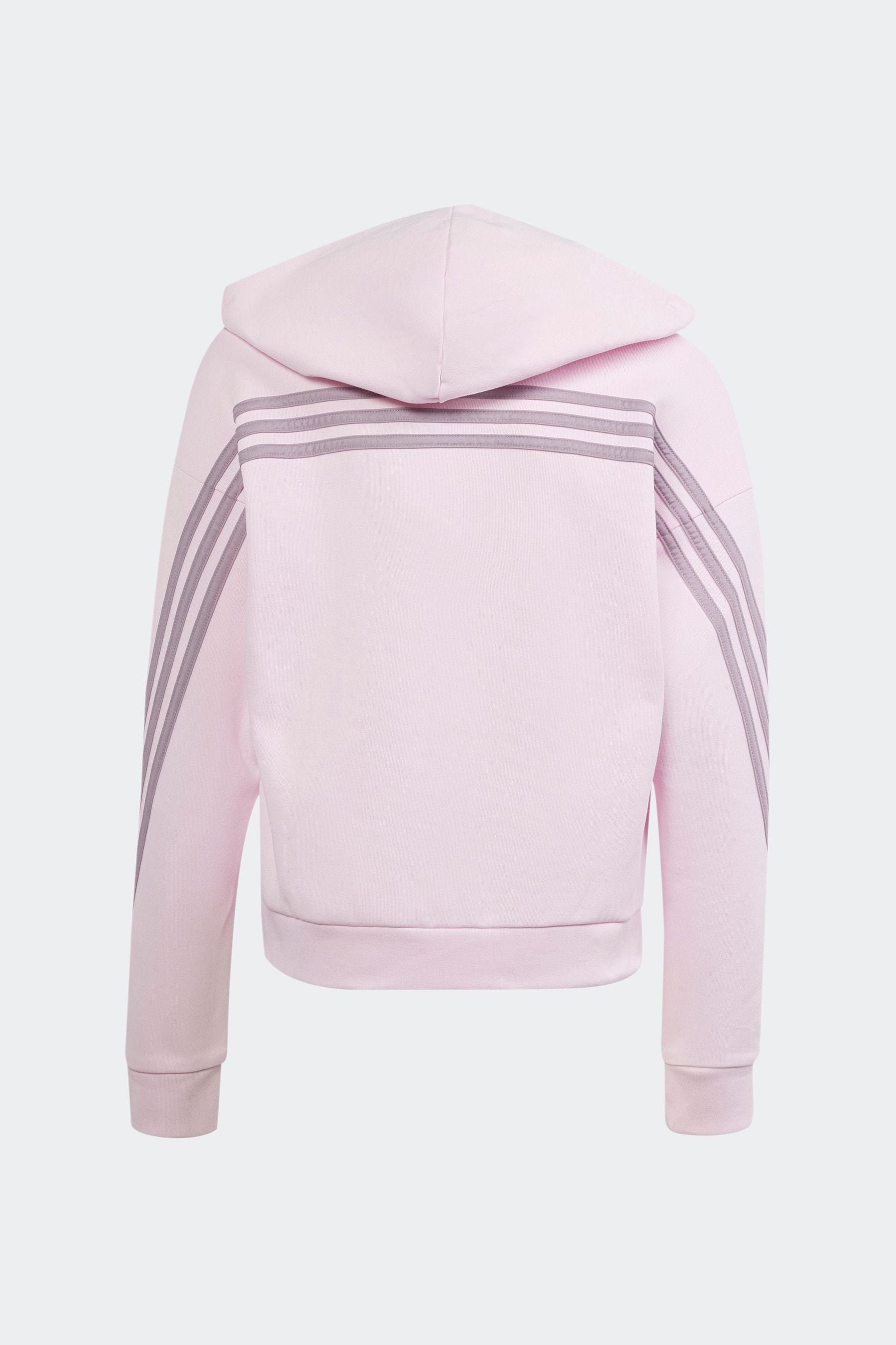 adidas Pink Light Future Icons 3-Stripes Full-Zip Hoodie