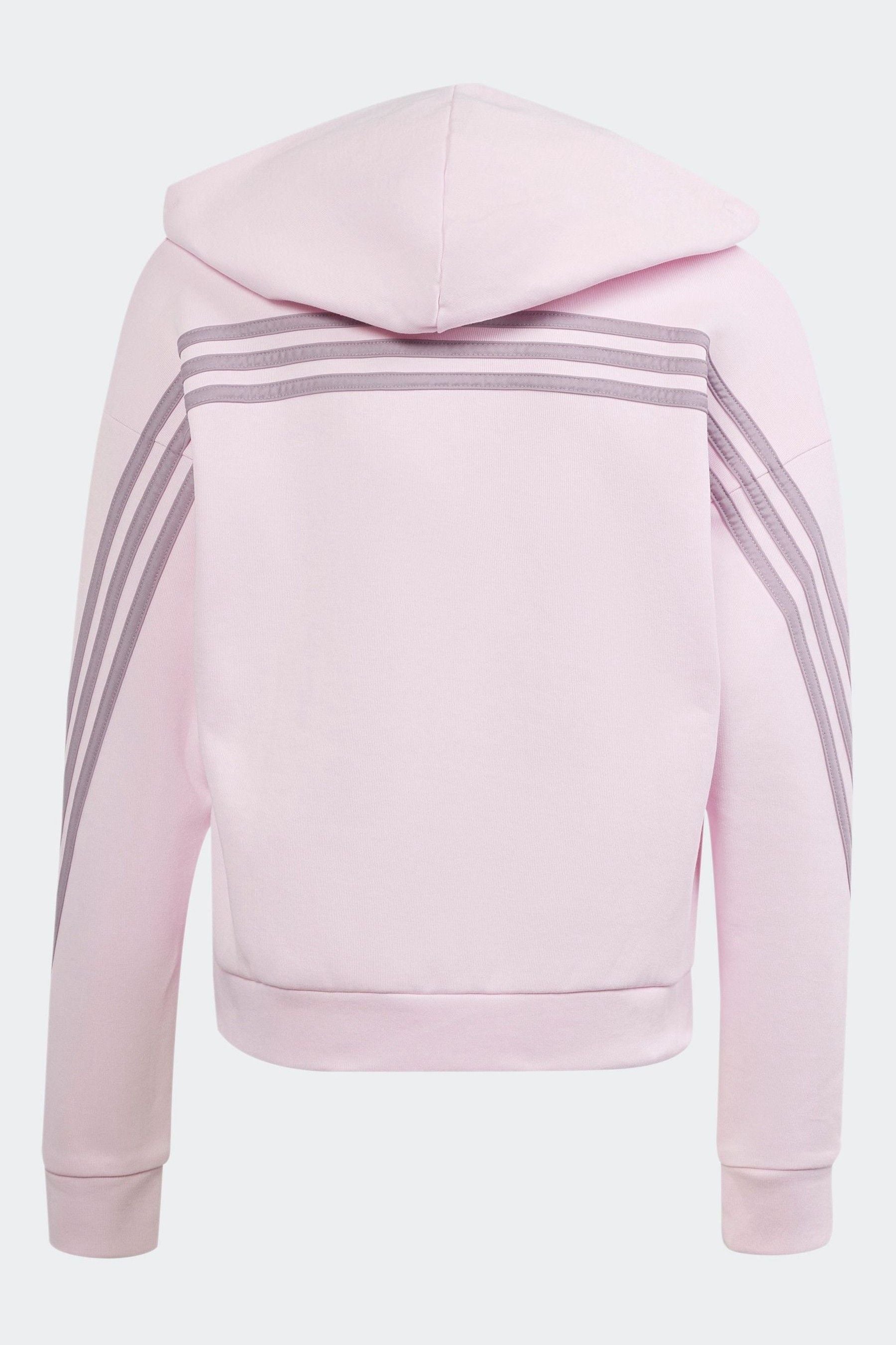 adidas Pink Light Future Icons 3-Stripes Full-Zip Hoodie