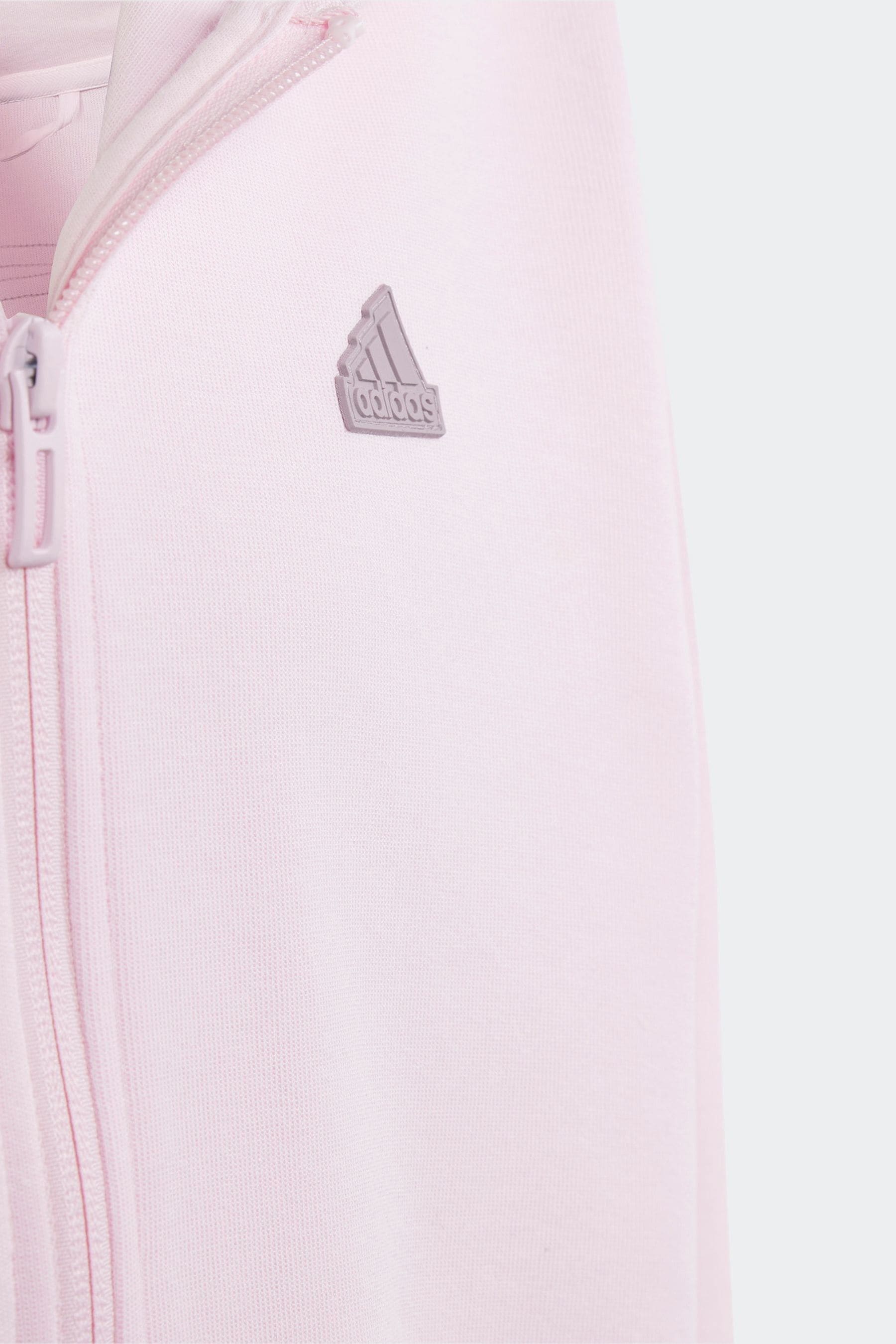 adidas Pink Light Future Icons 3-Stripes Full-Zip Hoodie