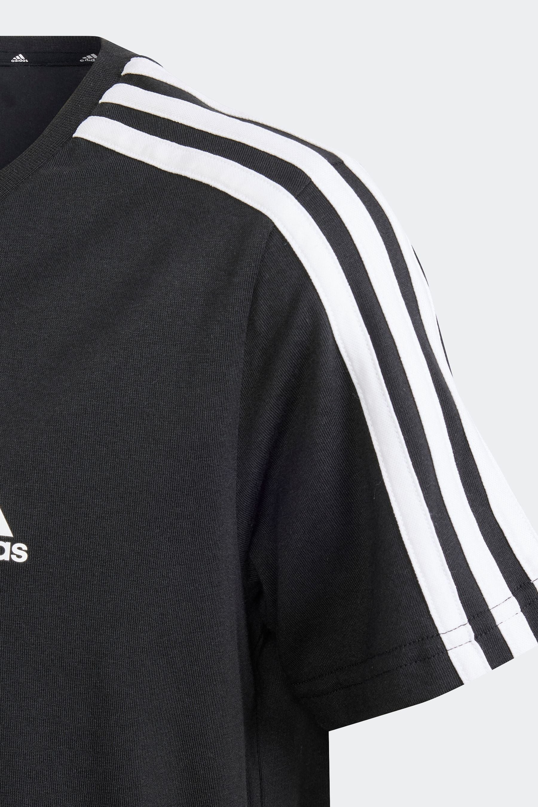 adidas Black 100% Cotton Sportswear Essentials 3-Stripes Dress