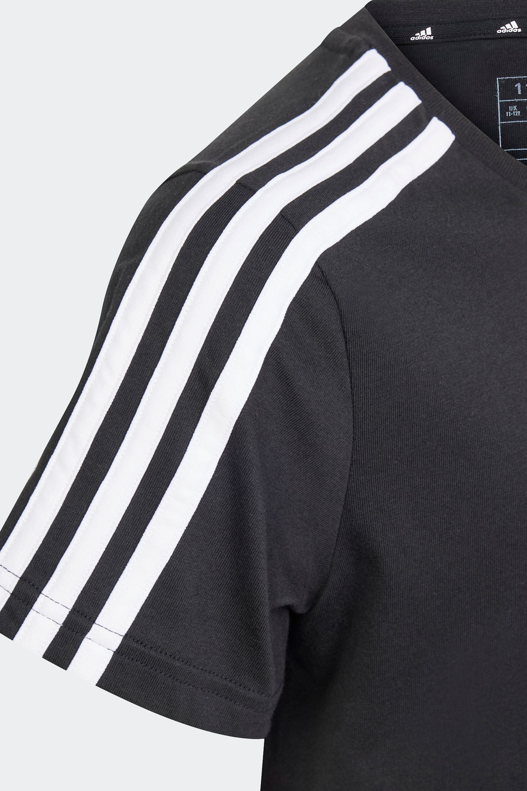 adidas Black 100% Cotton Sportswear Essentials 3-Stripes Dress