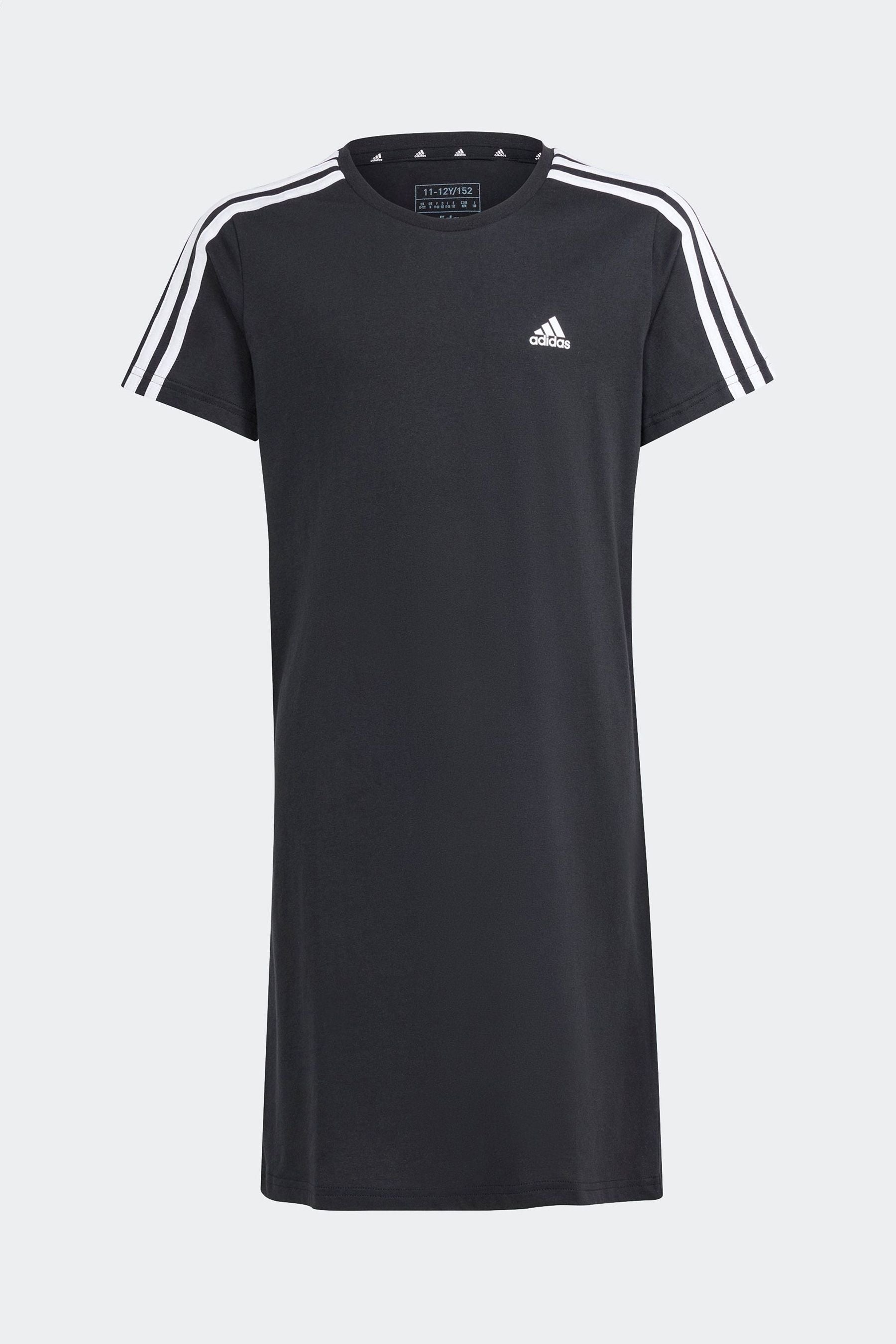 adidas Black 100% Cotton Sportswear Essentials 3-Stripes Dress