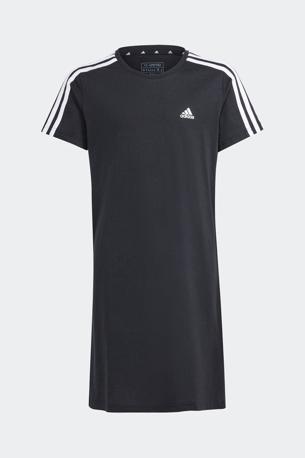 Black adidas 100% Cotton Sportswear Essentials 3-Stripes Dress