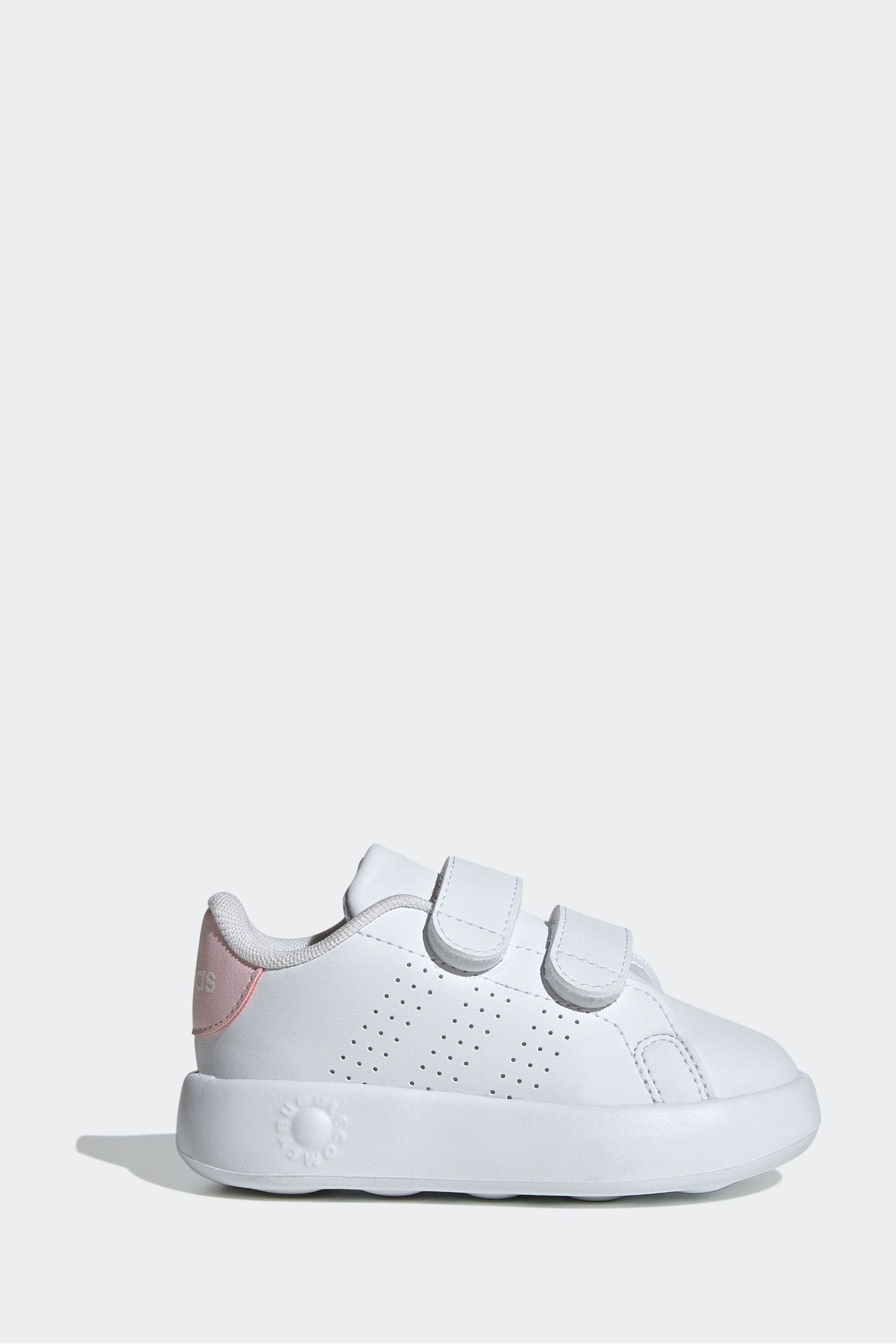 White/Pink adidas Sportswear Advantage Trainers