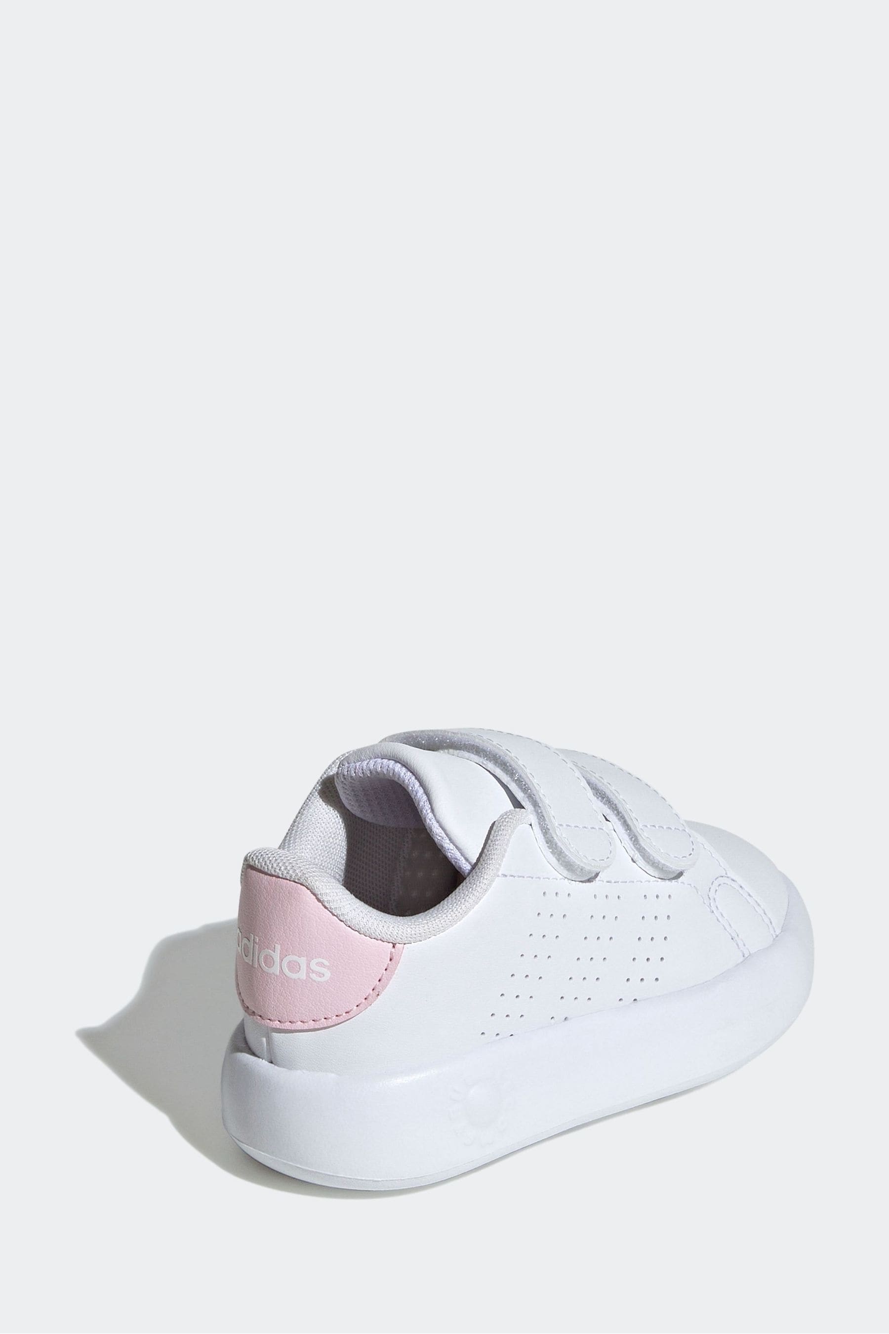 White/Pink adidas Sportswear Advantage Trainers