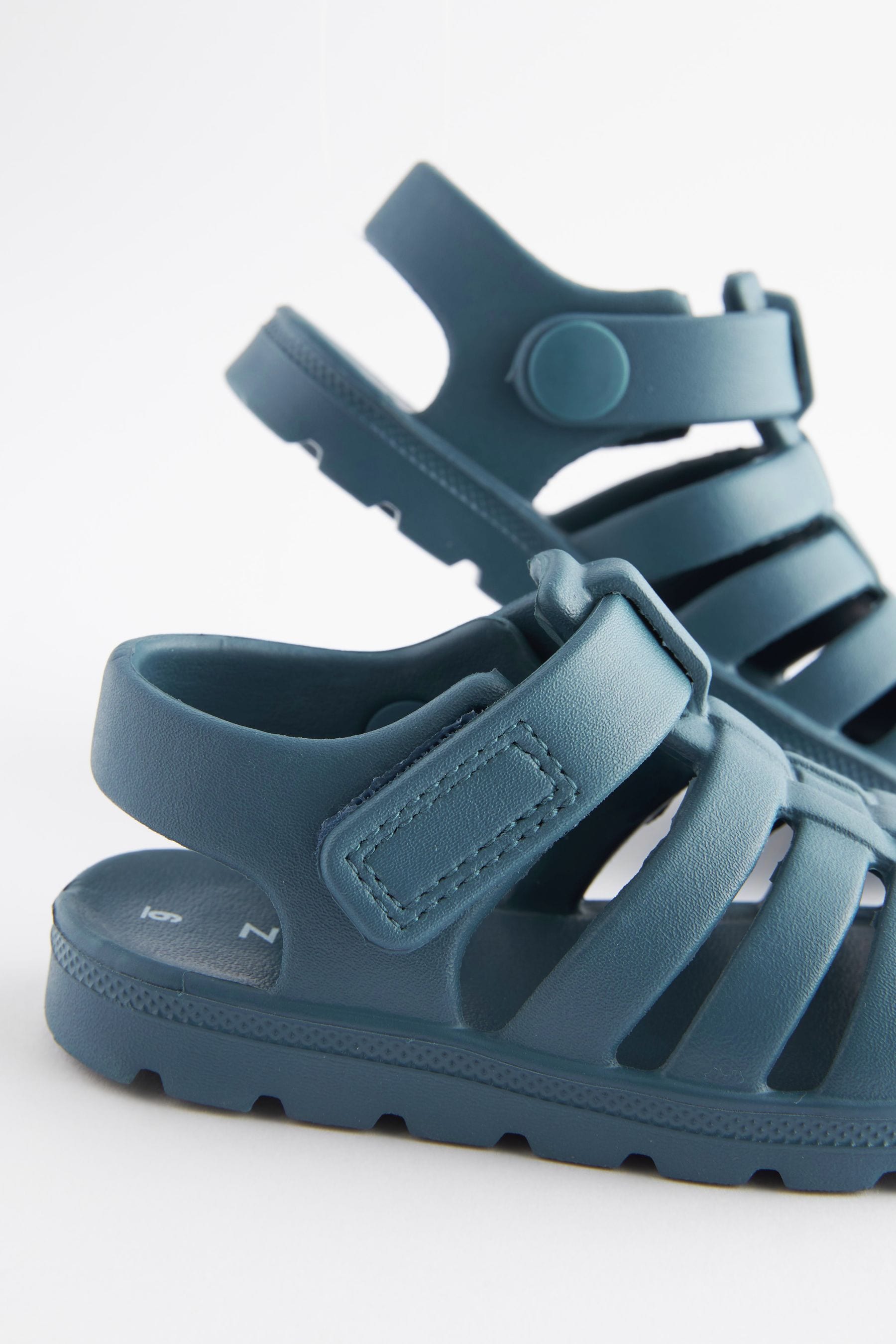 Teal Blue Fisherman Jelly Sandals