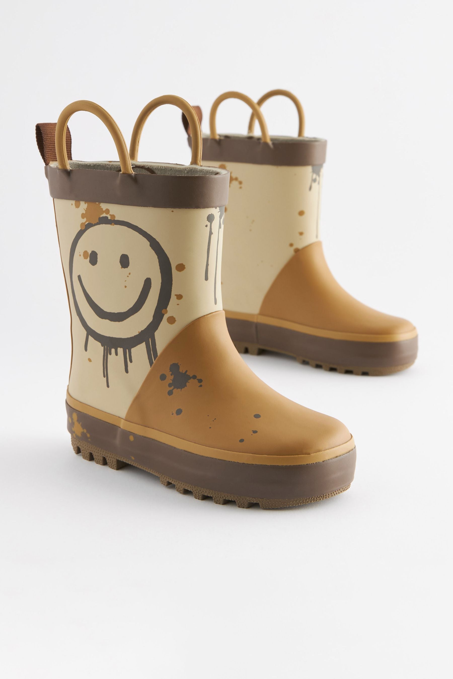 Yellow Splat Handle Wellies